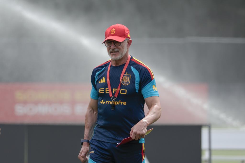 Luis de la Fuente, durante un entrenamiento en Chattanooga.
