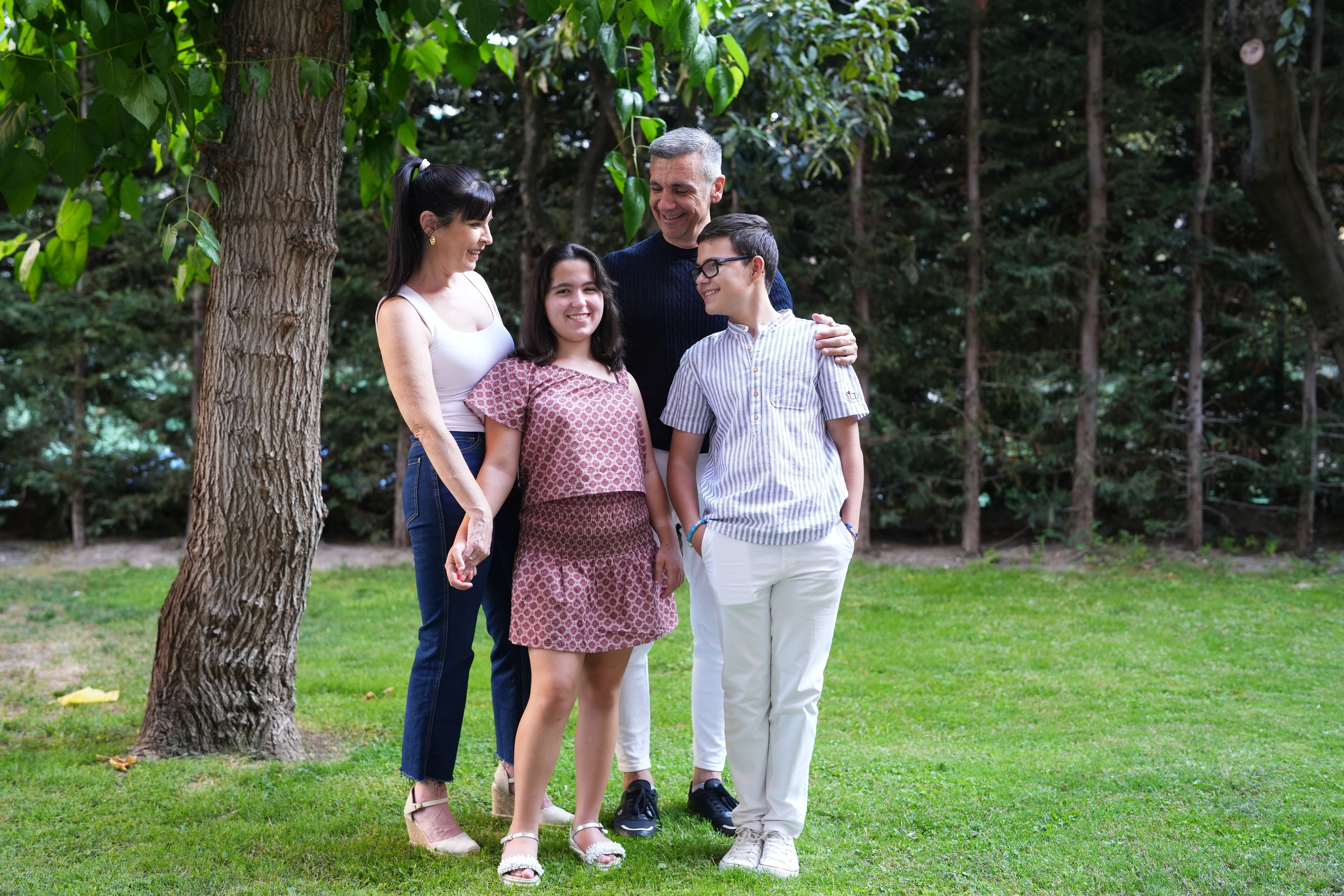 Raquel con su marido Juan Miguel y sus hijos Marco y Lucía.