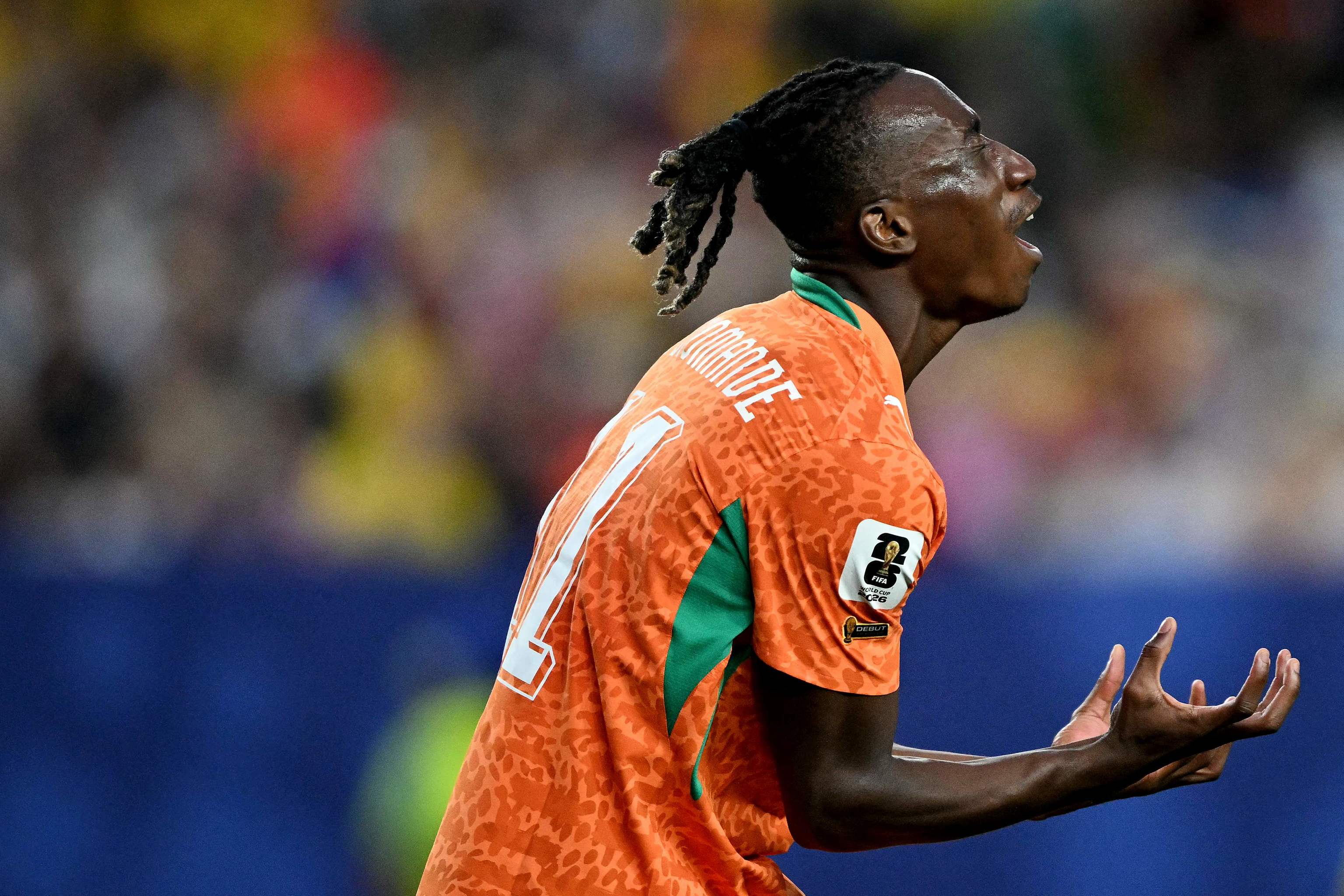 Diomande, durante el partido ante Ecuador en Philadelphia.
