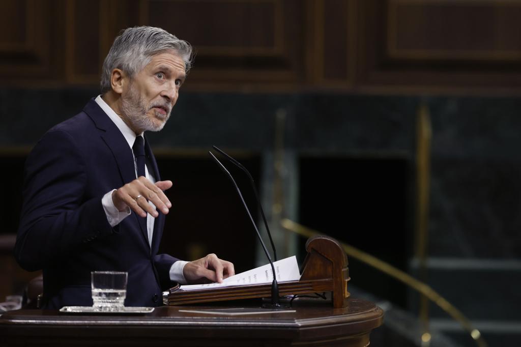 Fernando Grande-Marlaska, el miércoles, en una intervención en el Congreso de los Diputados.