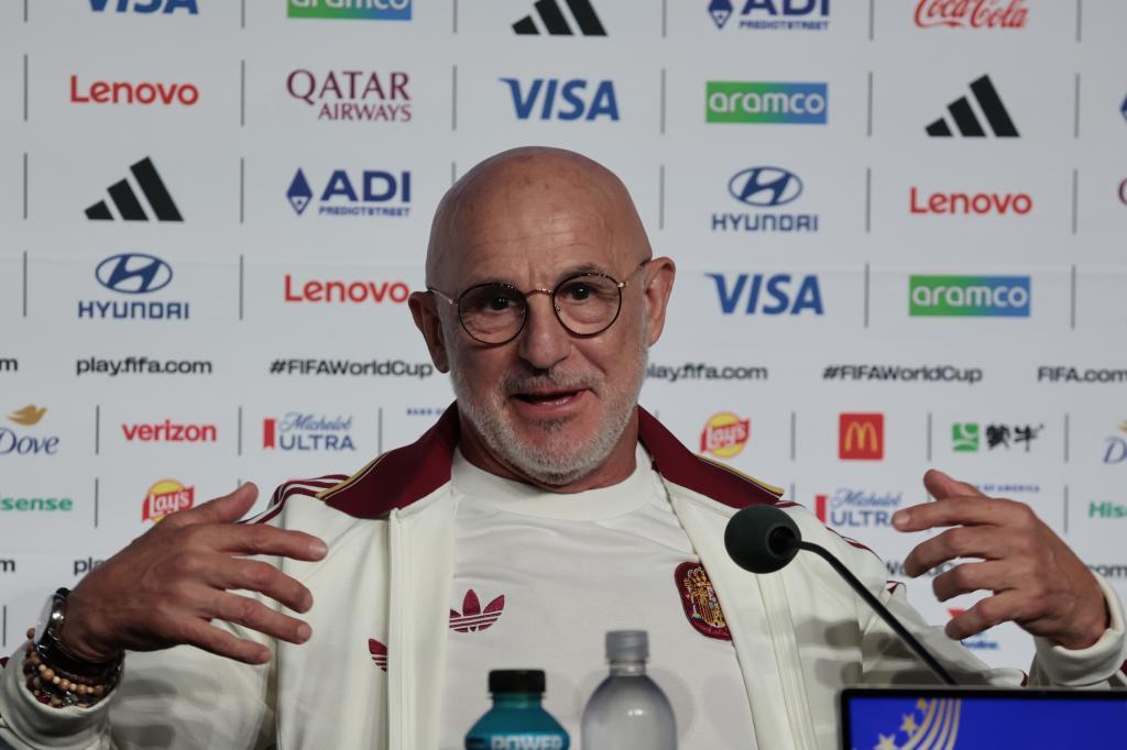 Luis de la Fuente, en la rueda de prensa.
