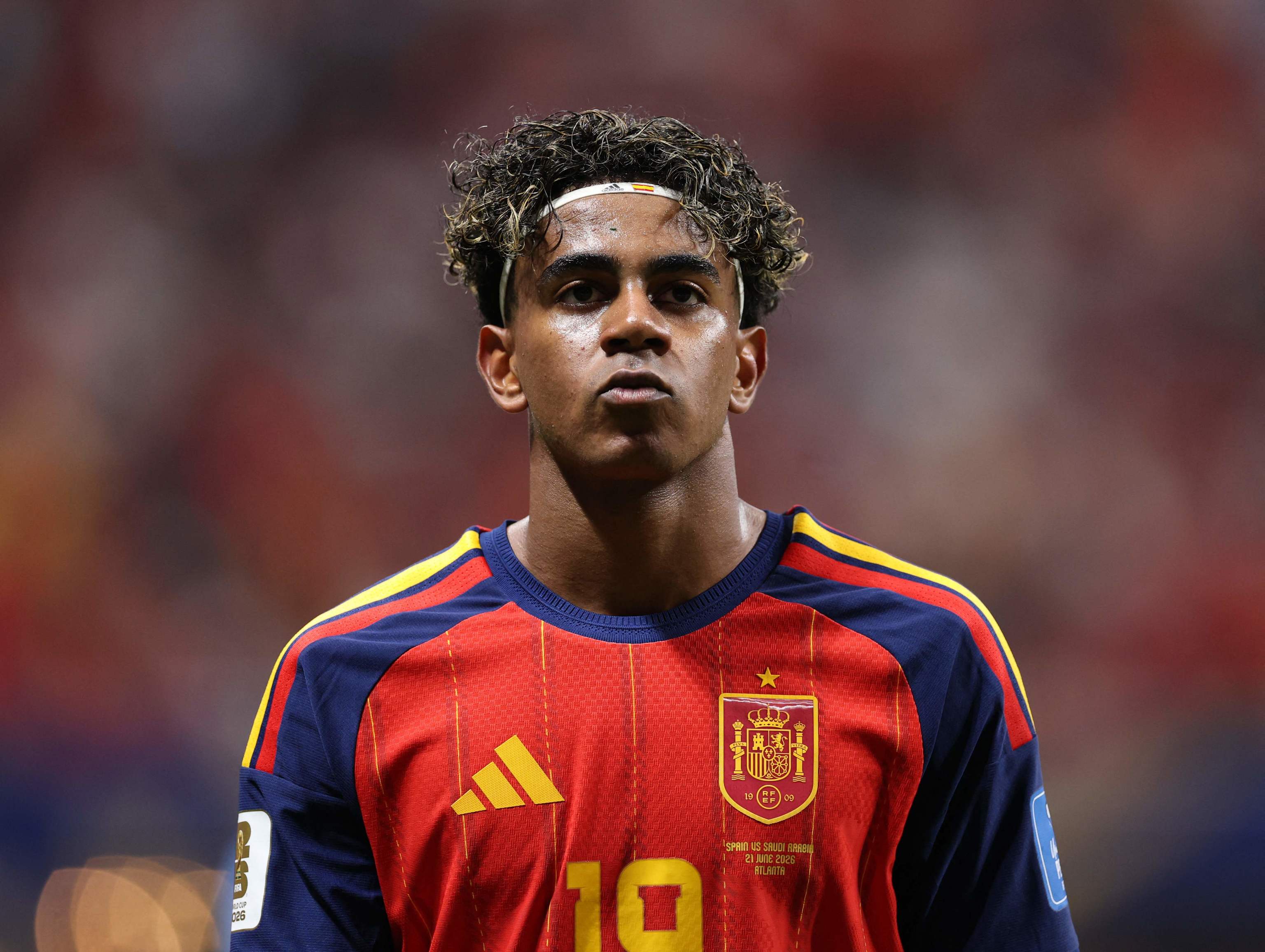 Lamine Yamal, durante el partido ante Arabia.