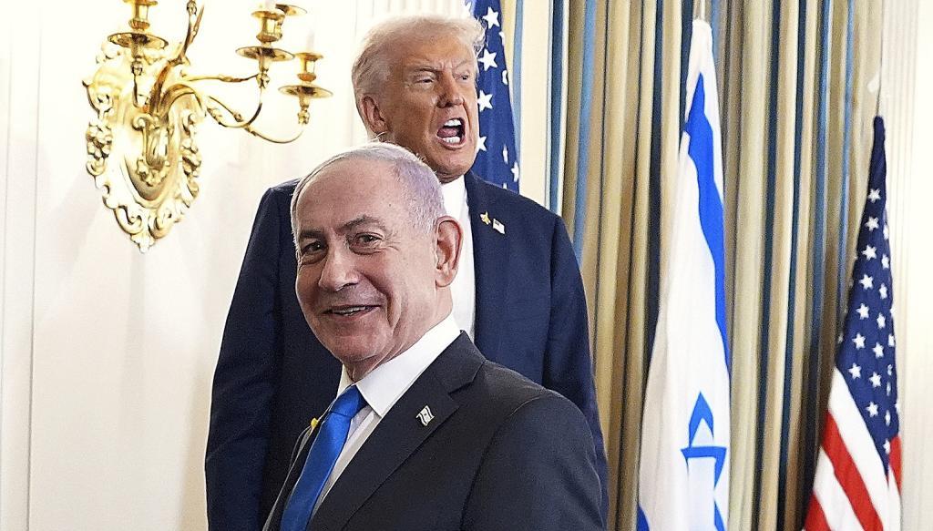 El presidente de EEUU Donald Trump, y el primer ministro israelí, Benjamin Netanyahu, en la Casa Blanca
