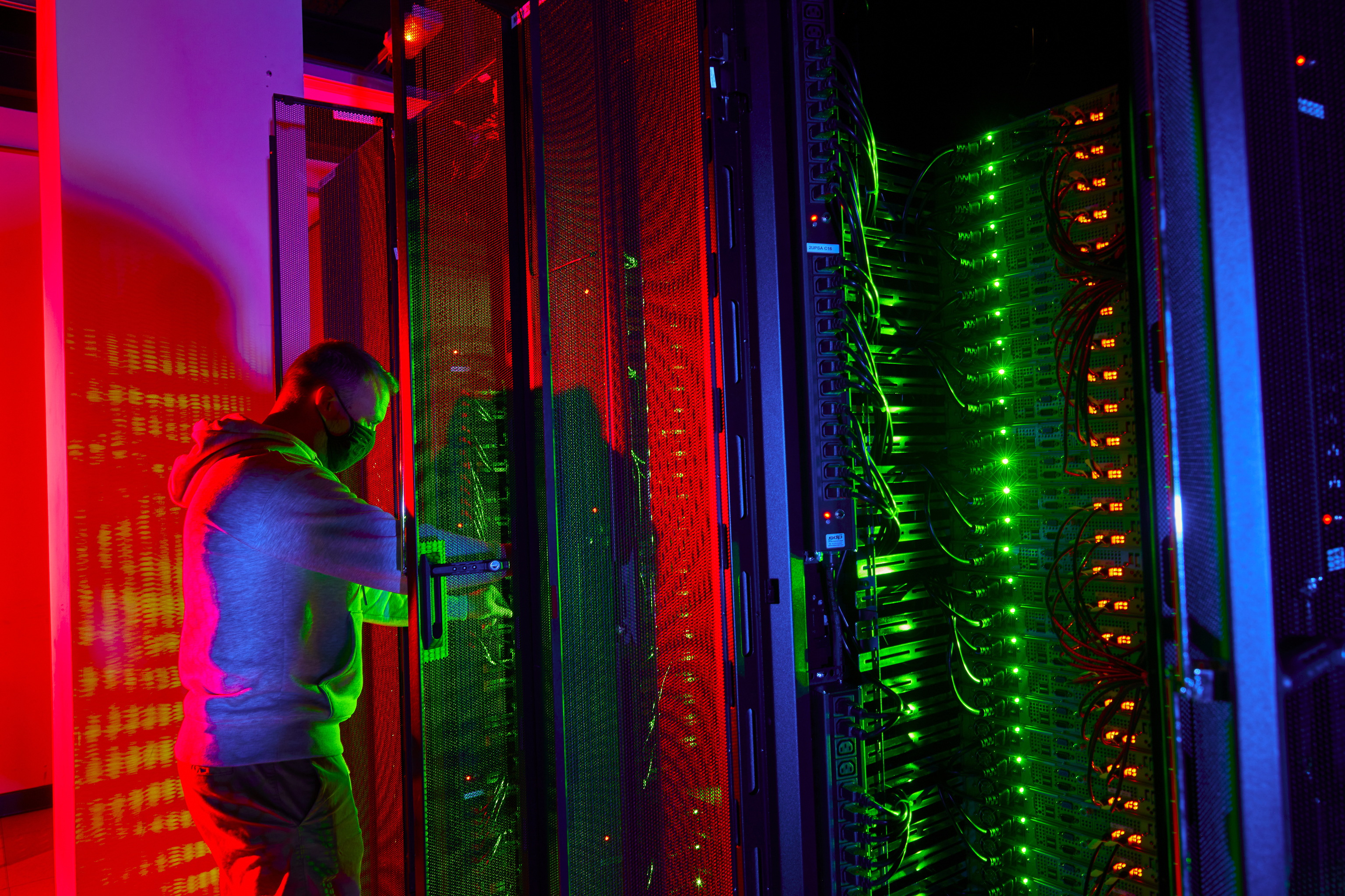 Interior de un centro de datos en Madrid