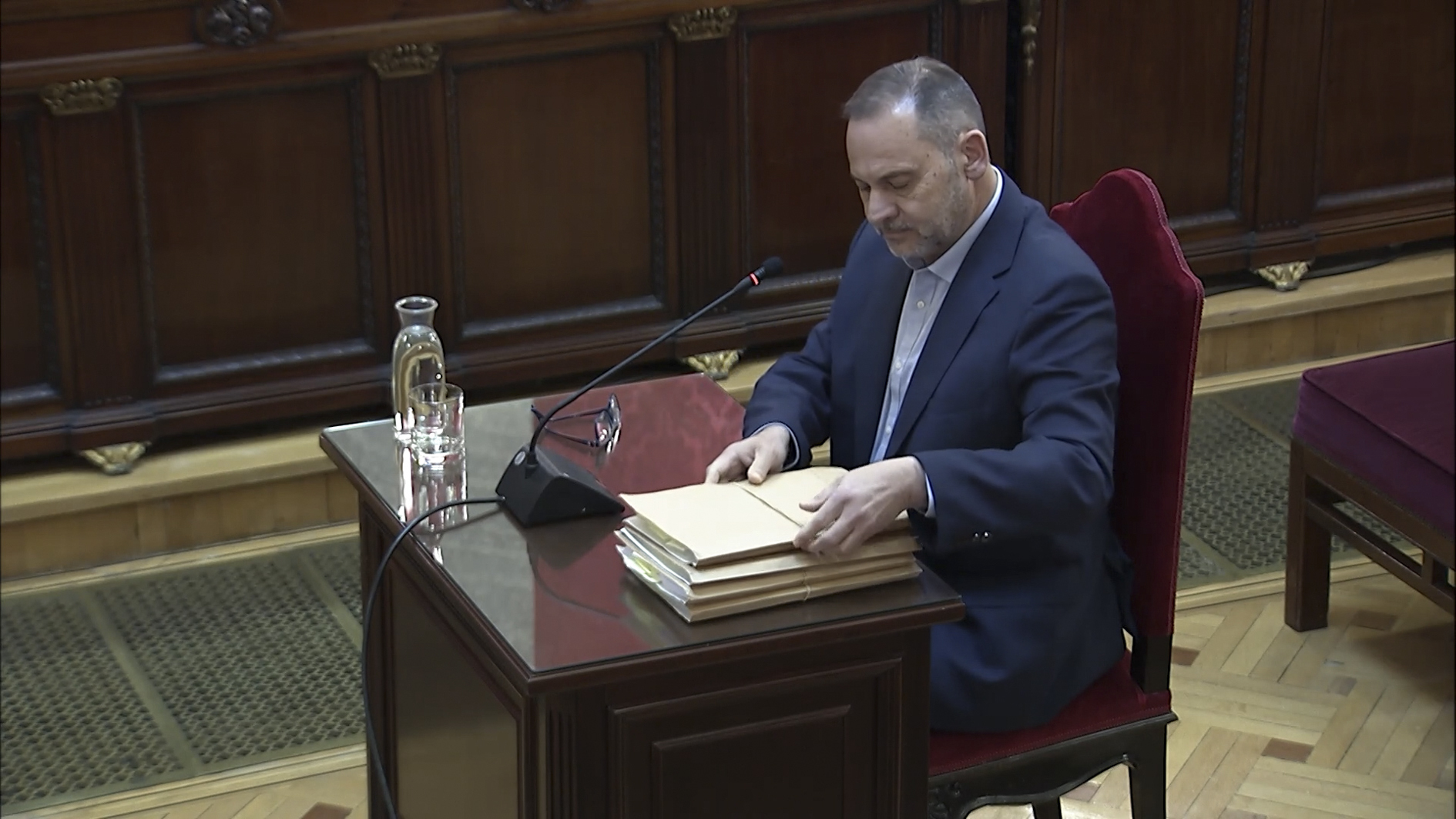 El ex ministro José Luis Ábalos, durante su declaración ante el Tribunal Supremo.