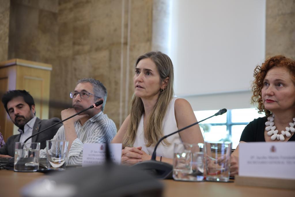 La vicepresidenta tercera y ministra para la Transición Ecológica y el Reto Demográfico, Sara Aagesen, preside la Conferencia Sectorial de Medio Ambiente en el Ministerio, este lunes.