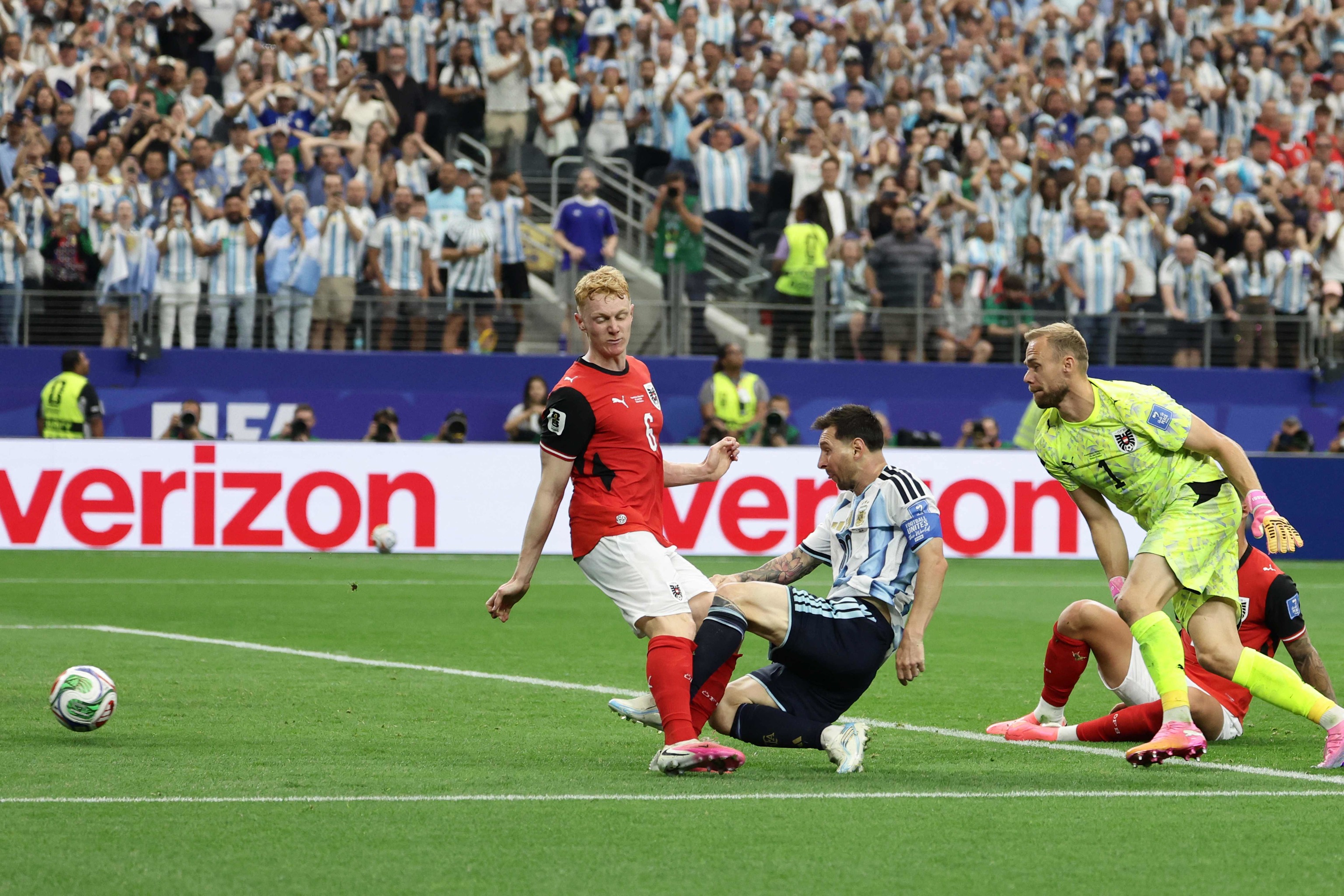 Messi, en la acción del 2-0 ante los austriacos.