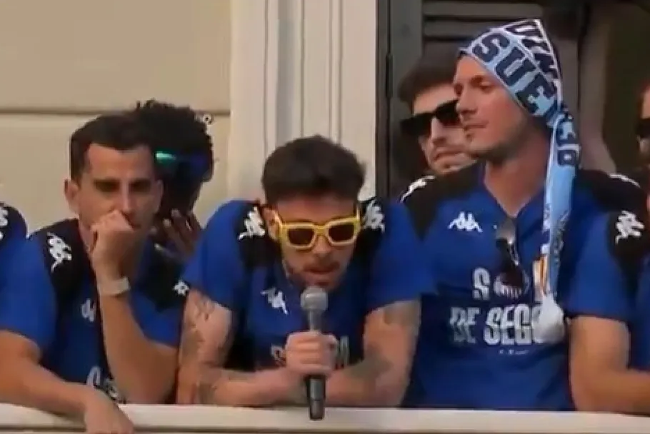 Un momento de la celebración del Sabadell.
