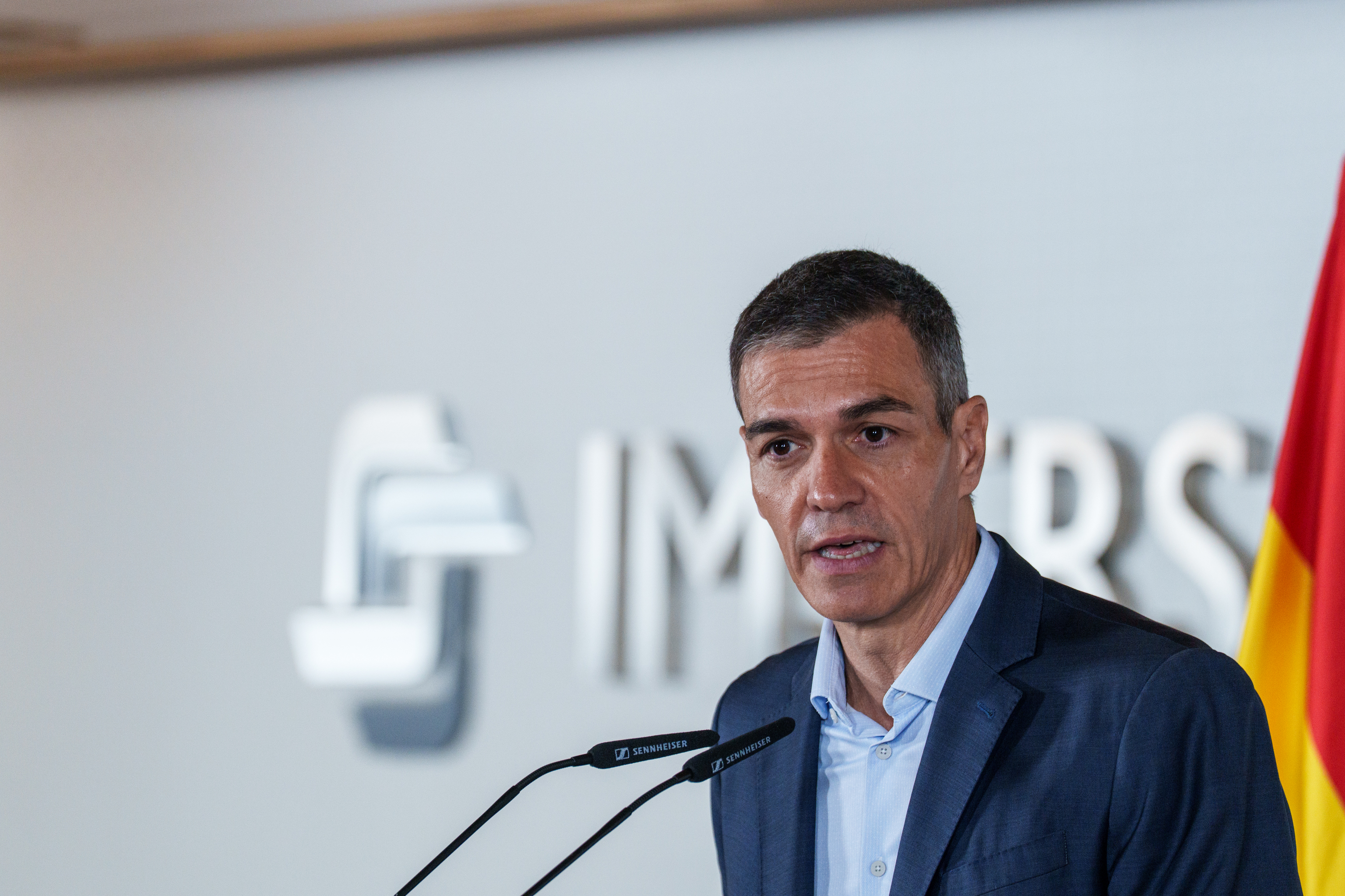Pedro Sánchez, este martes, durante un acto en Madrid.