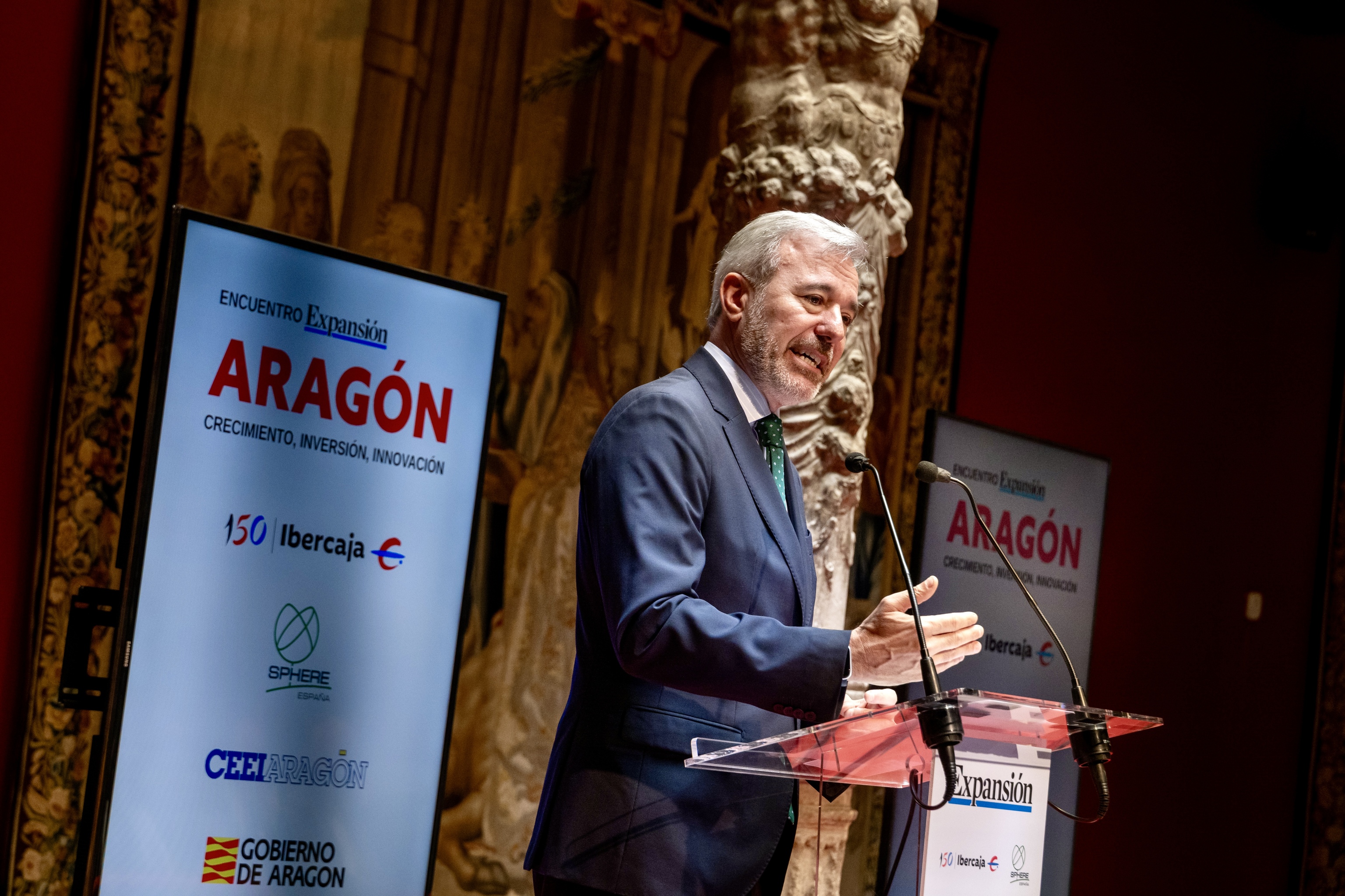 Jorge Azcón, presidente de Aragón, en el acto por el 40 aniversario de Expansión