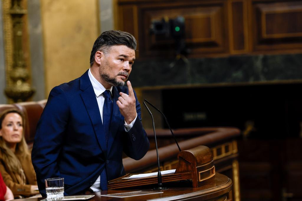 Gabriel Rufián, este miércoles, durante su intervención en el Congreso de los Diputados.