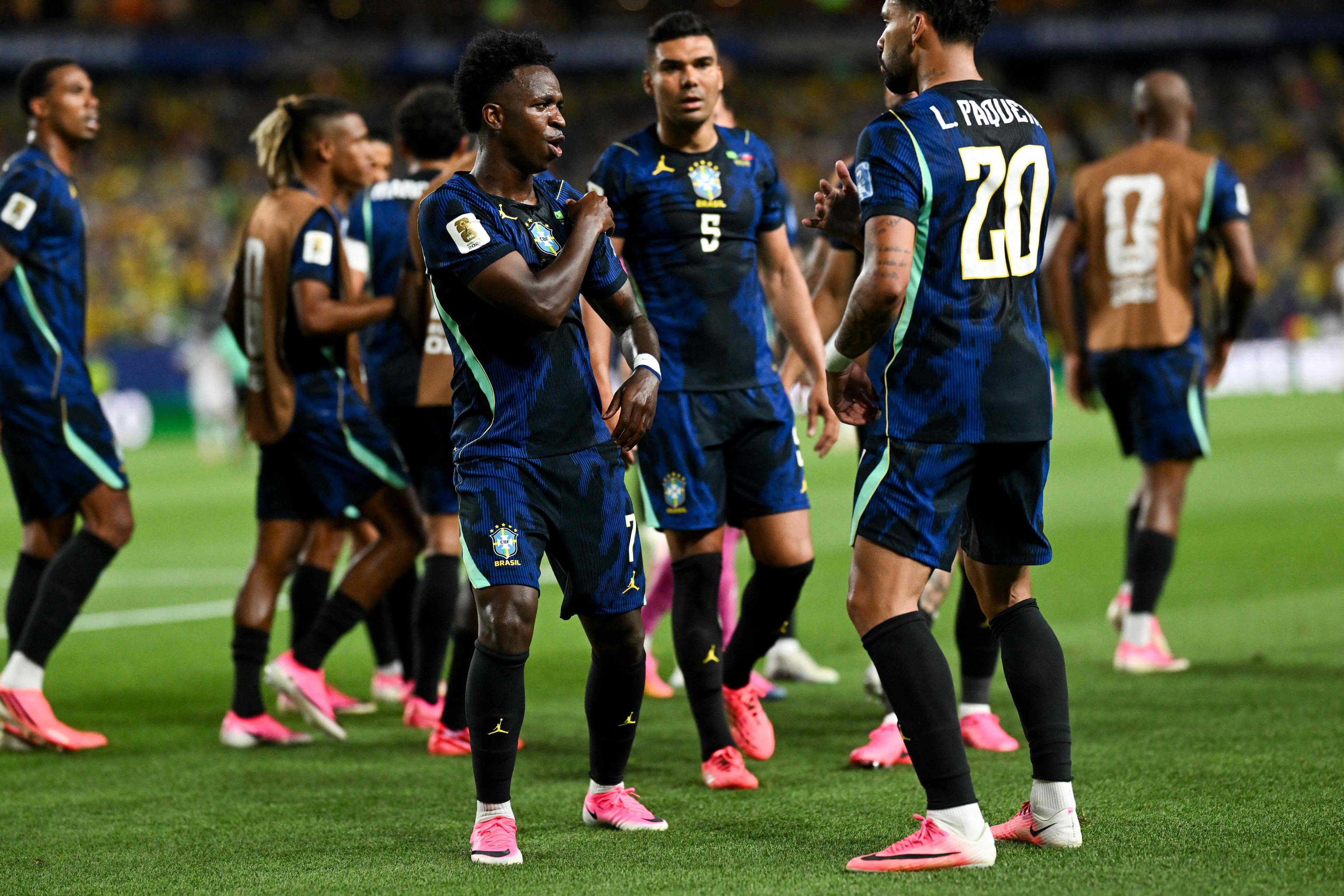 Vinicius celebra un gol contra Haití, en la segunda jornada del Mundial.