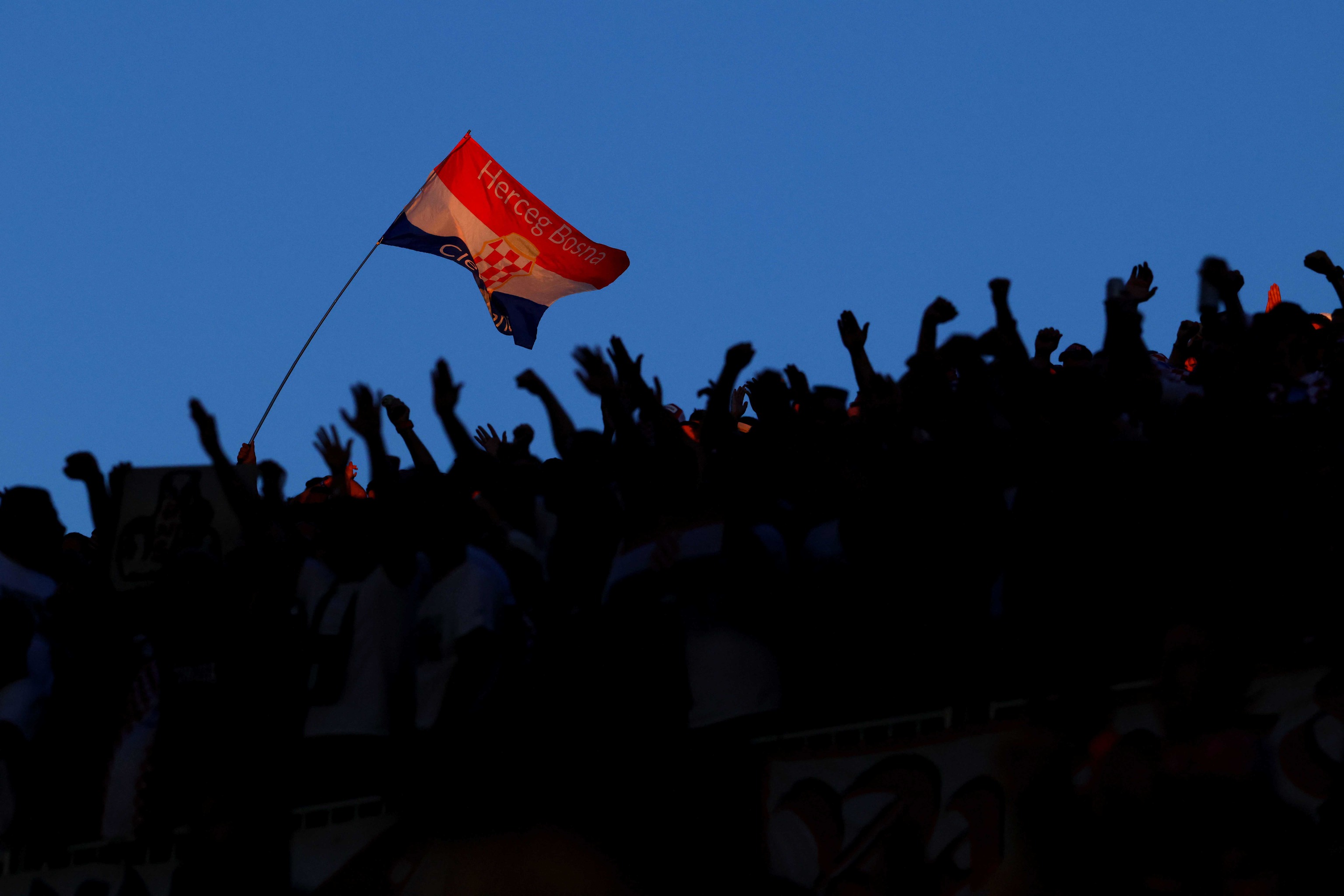 Una bandera croata, durante el Croacia-Panamá, el martes en Toronto.