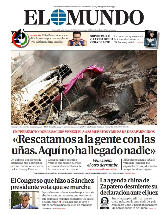 Portada de EL MUNDO del viernes 26 de junio de 2026