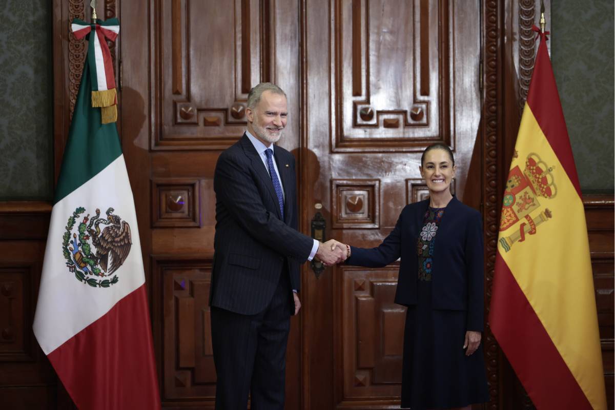 El rey Felipe VI y la presidenta de México, Claudia Sheinbaum en el Palacio Nacional de Ciudad de México