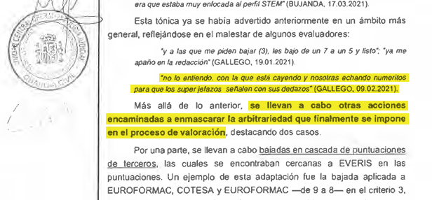 Extracto de una de las conversaciones recogidas en el informe.