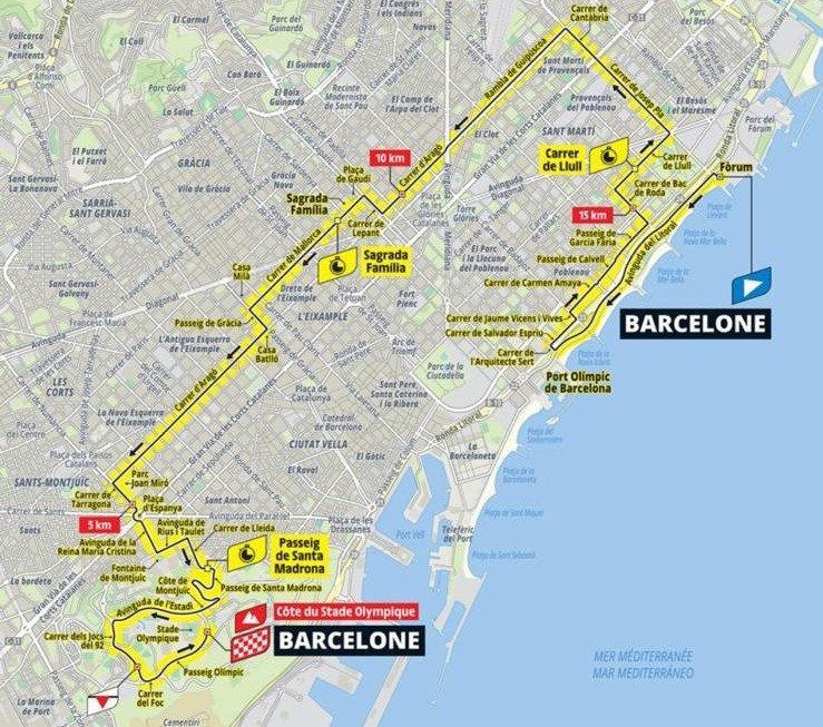 El recorrido de la contrarreloj por equipos