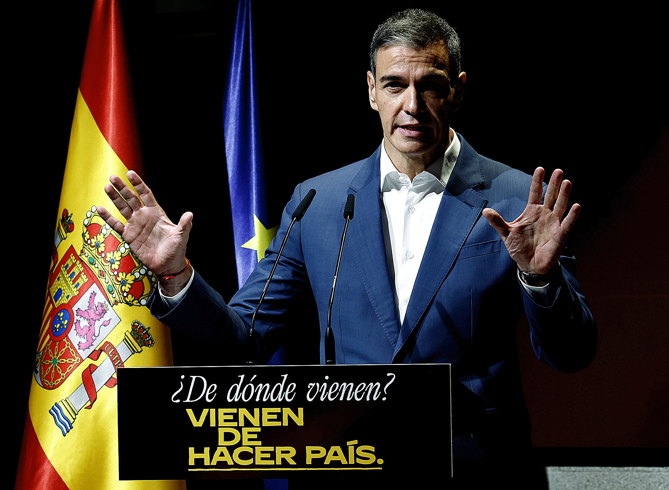 El presidente del Gobierno, Pedro Sánchez, en el acto de presentación del Plan de Integración y Ciudadanía.