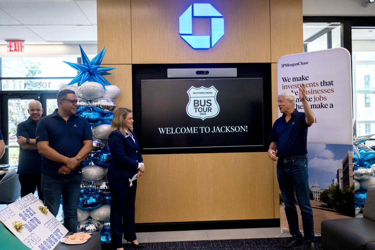 Dimon habló con los empleados en una sucursal en Jackson, Misisipi, el año pasado.