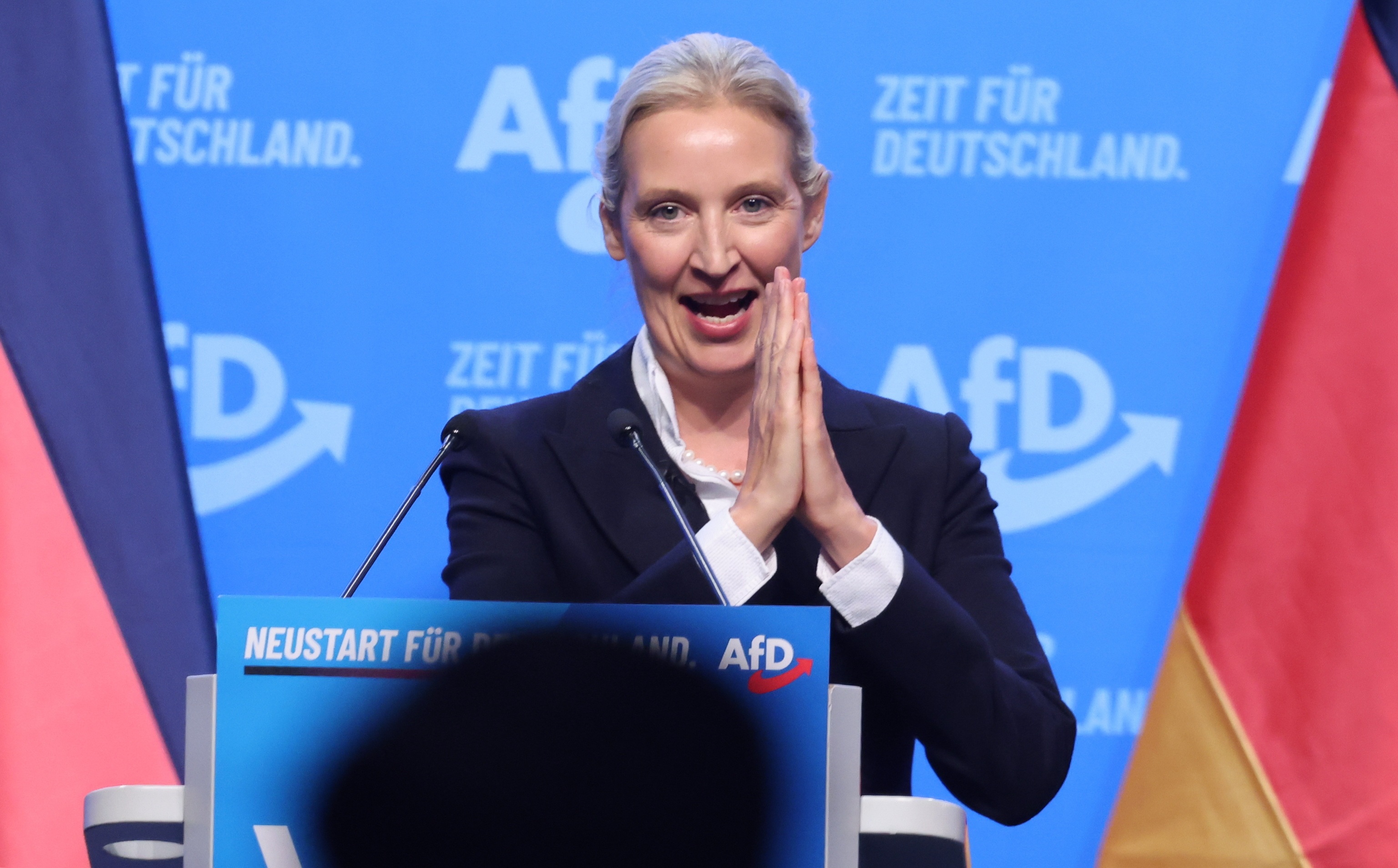 La líder de AfD, Alice Weidel, durante el congreso del partido.