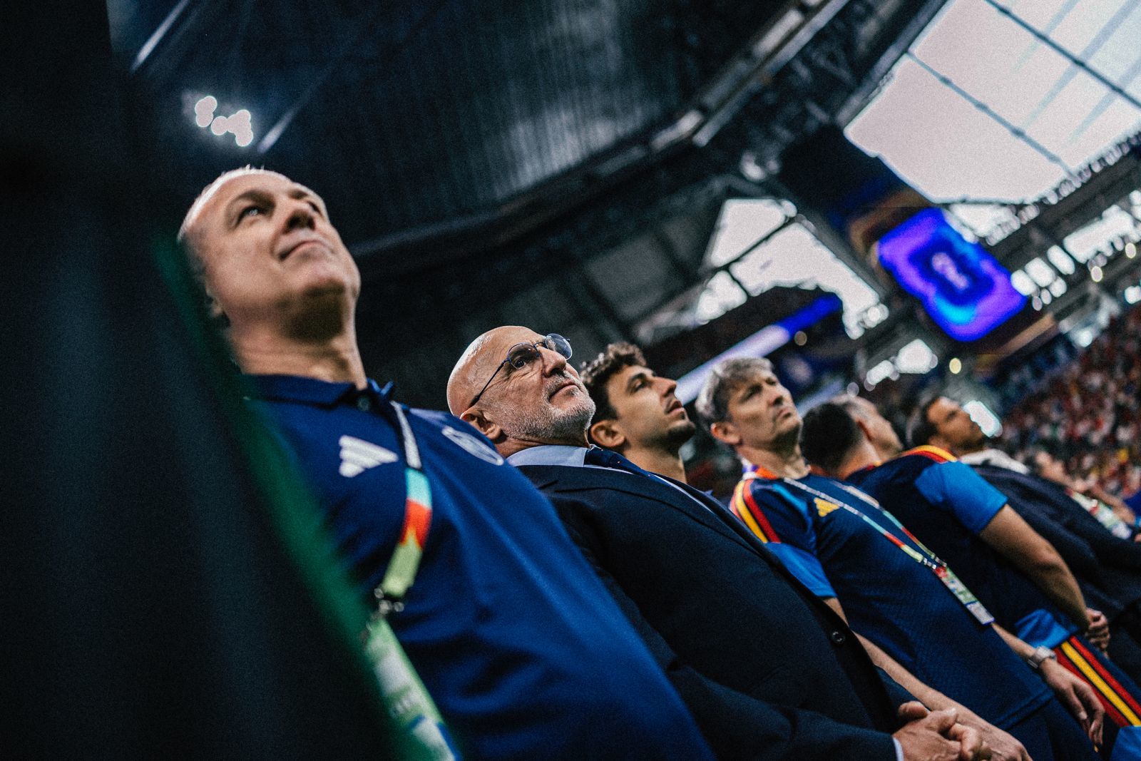 De izquierda a derecha, Juanjo González, Luis de la Fuente, Alberto de la Fuente y Miguel Ángel España, en uno de los partidos de Atlanta.
