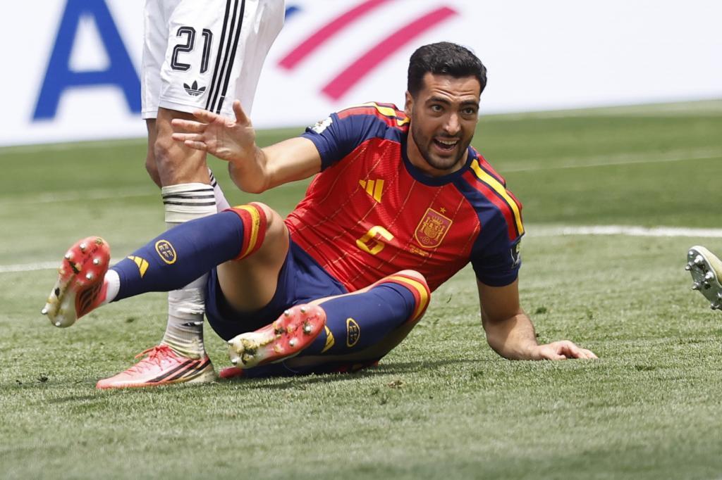 Merino, en un momento del partido de cuartos de final.