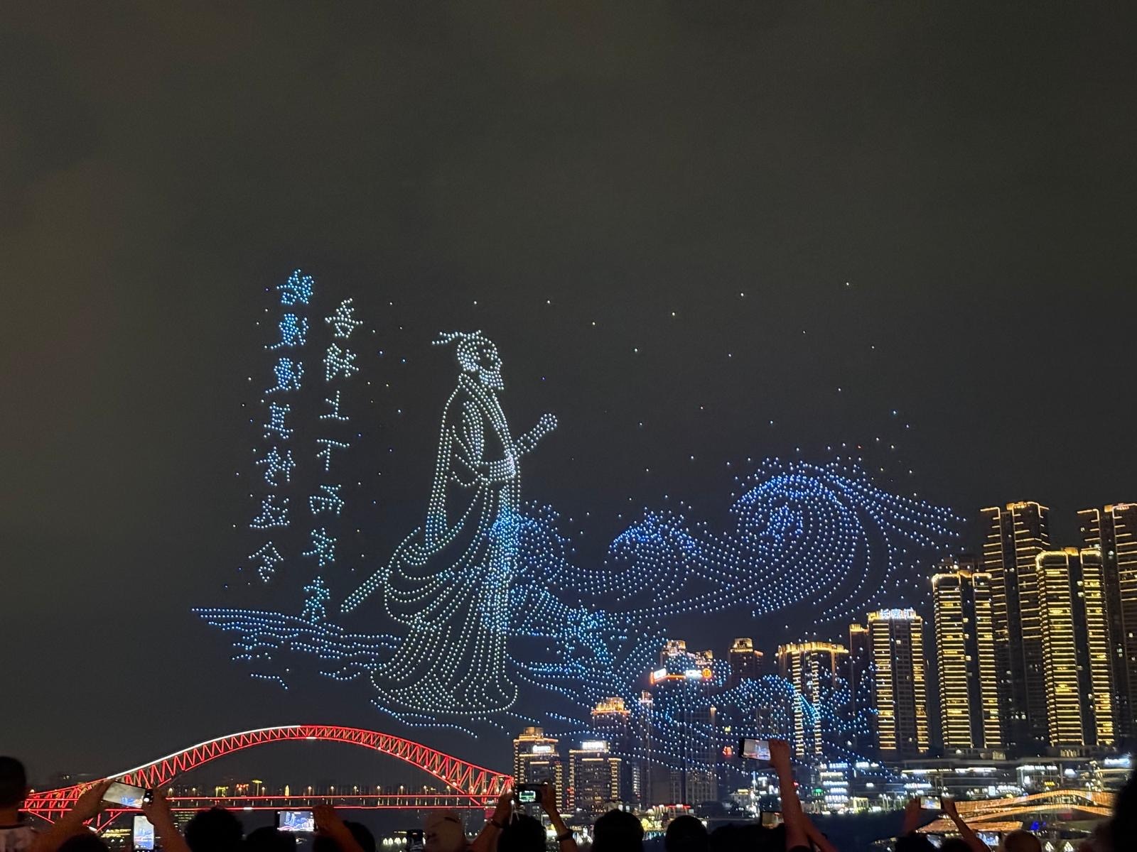 Espectáculo de drones en Chongqing.