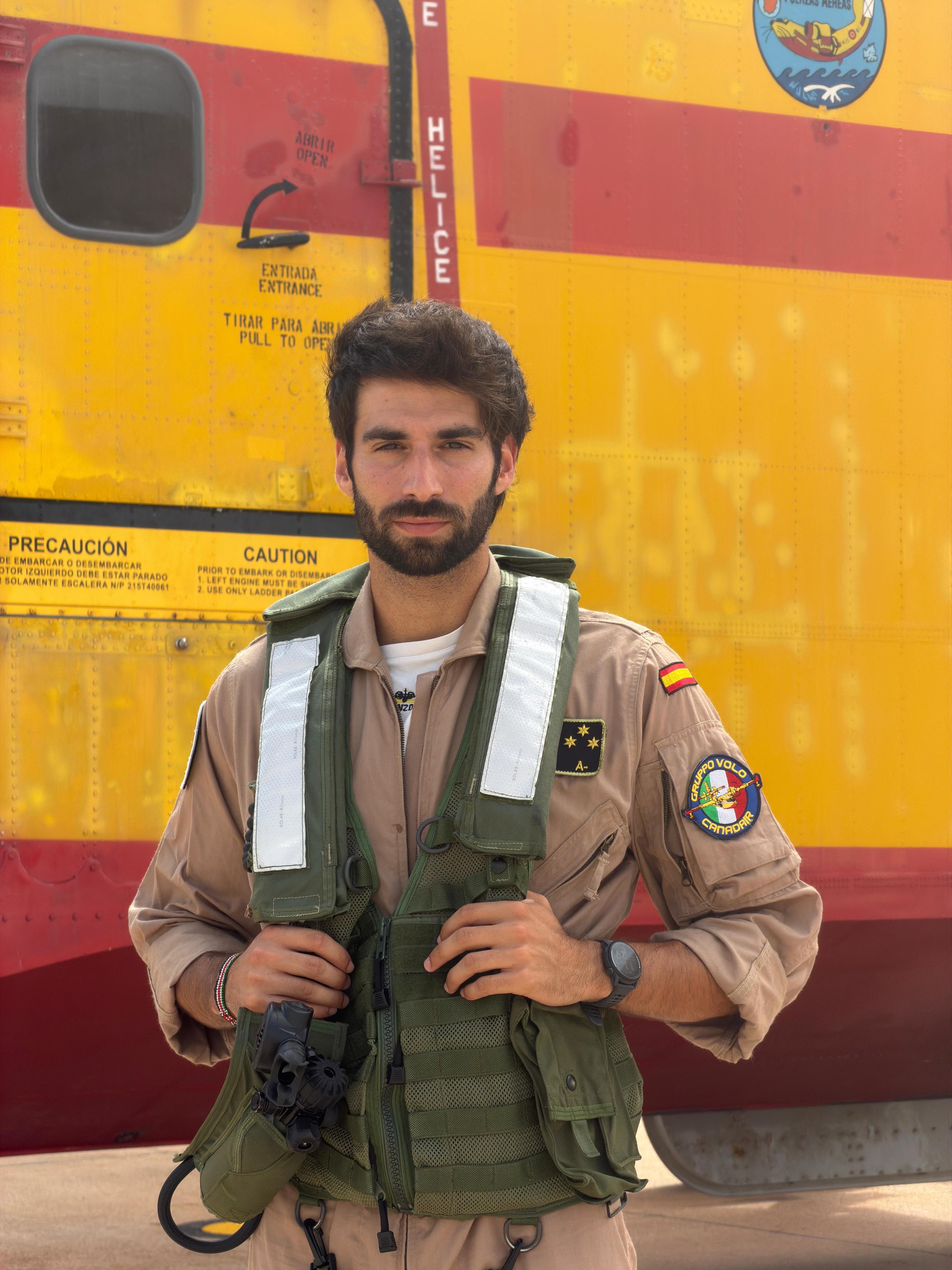 El capitán Enzo Thomasa, del 43 grupo del Ejército del Aire.