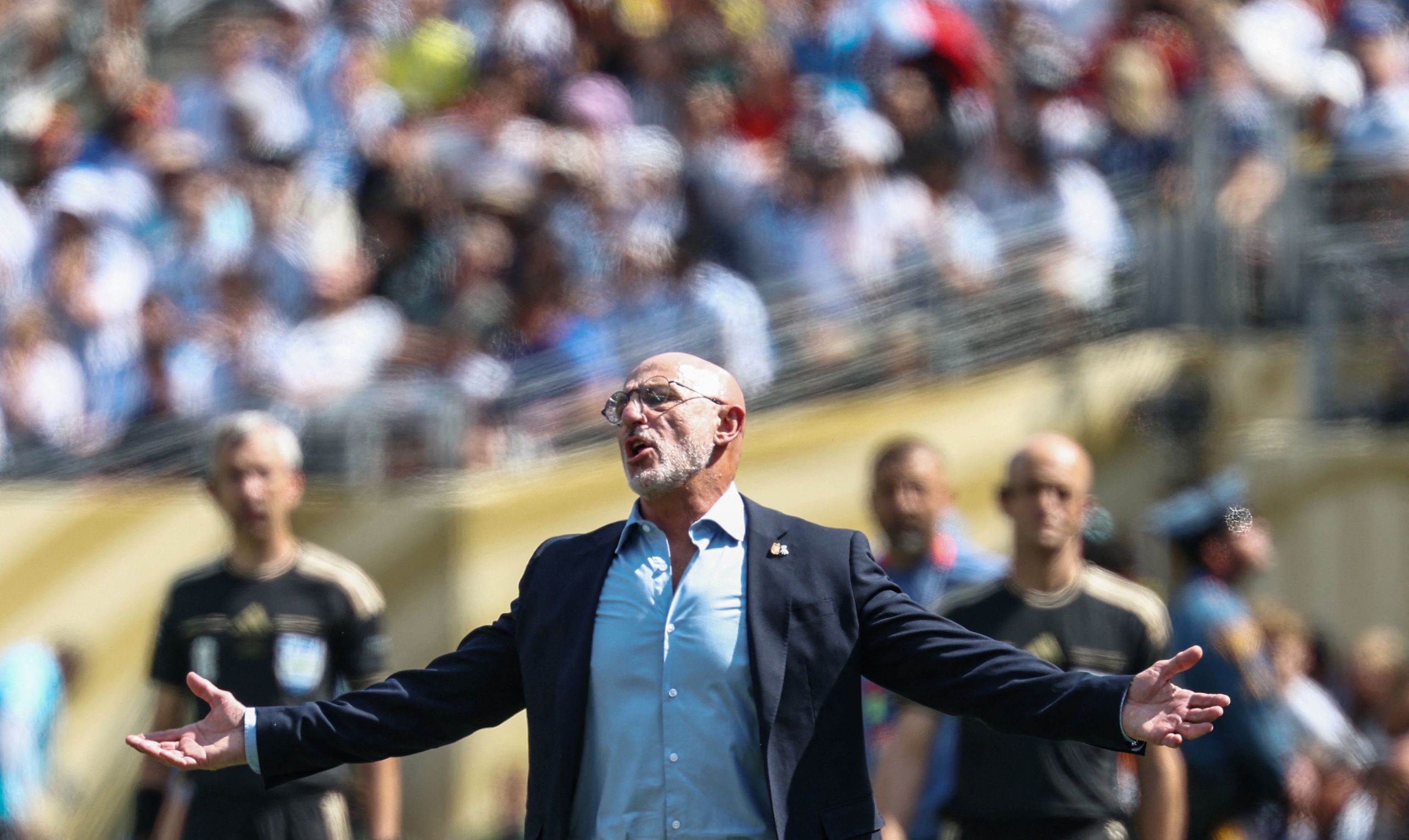 De la Fuente, en la zona técnica, durante la final en Nueva Jersey.
