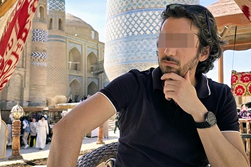 Facundo Leonel en una foto tomada durante un viaje a Samarkanda.