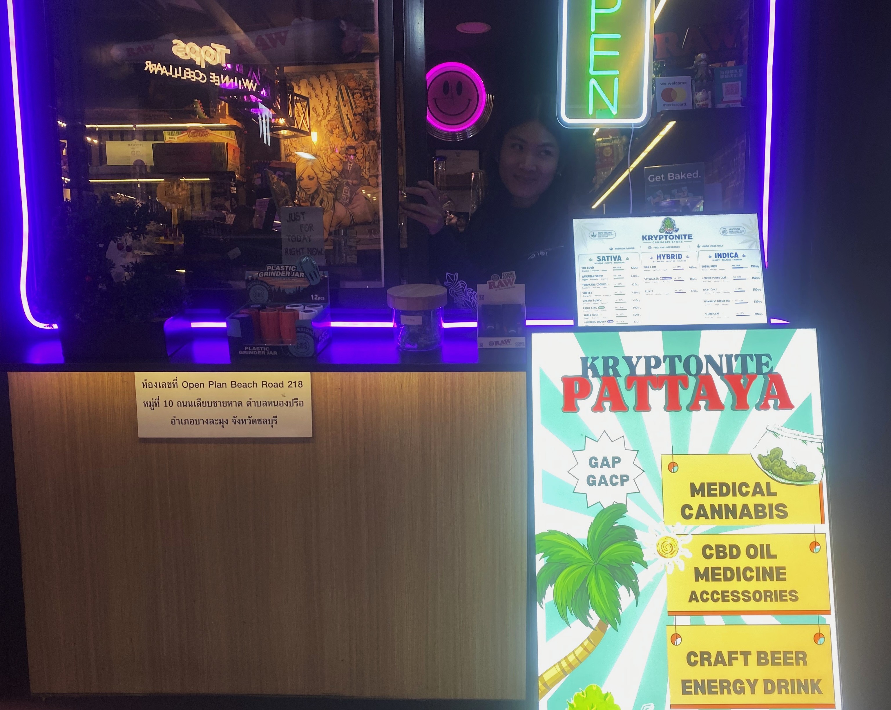Dispensario de cannabis en la ciudad de Pattaya.