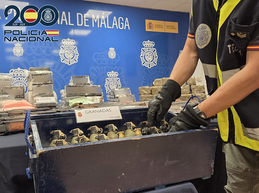 Granadas incautadas por la Policía