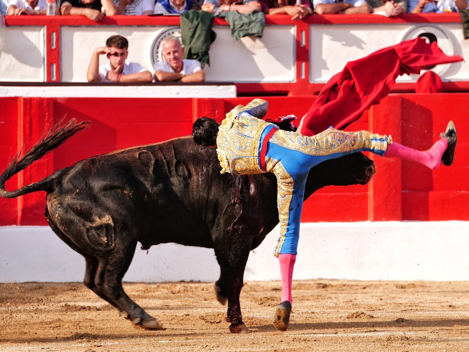 Marco Pérez, corneado al entrar a matar.