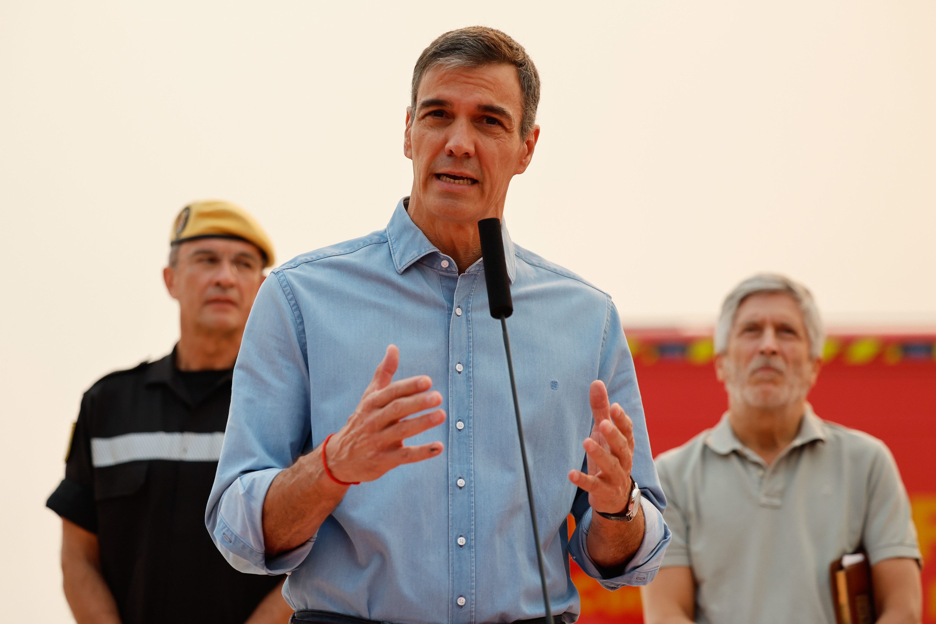 El presidente del Gobierno, Pedro Sánchez, ayer en Cenicientos (Madrid)