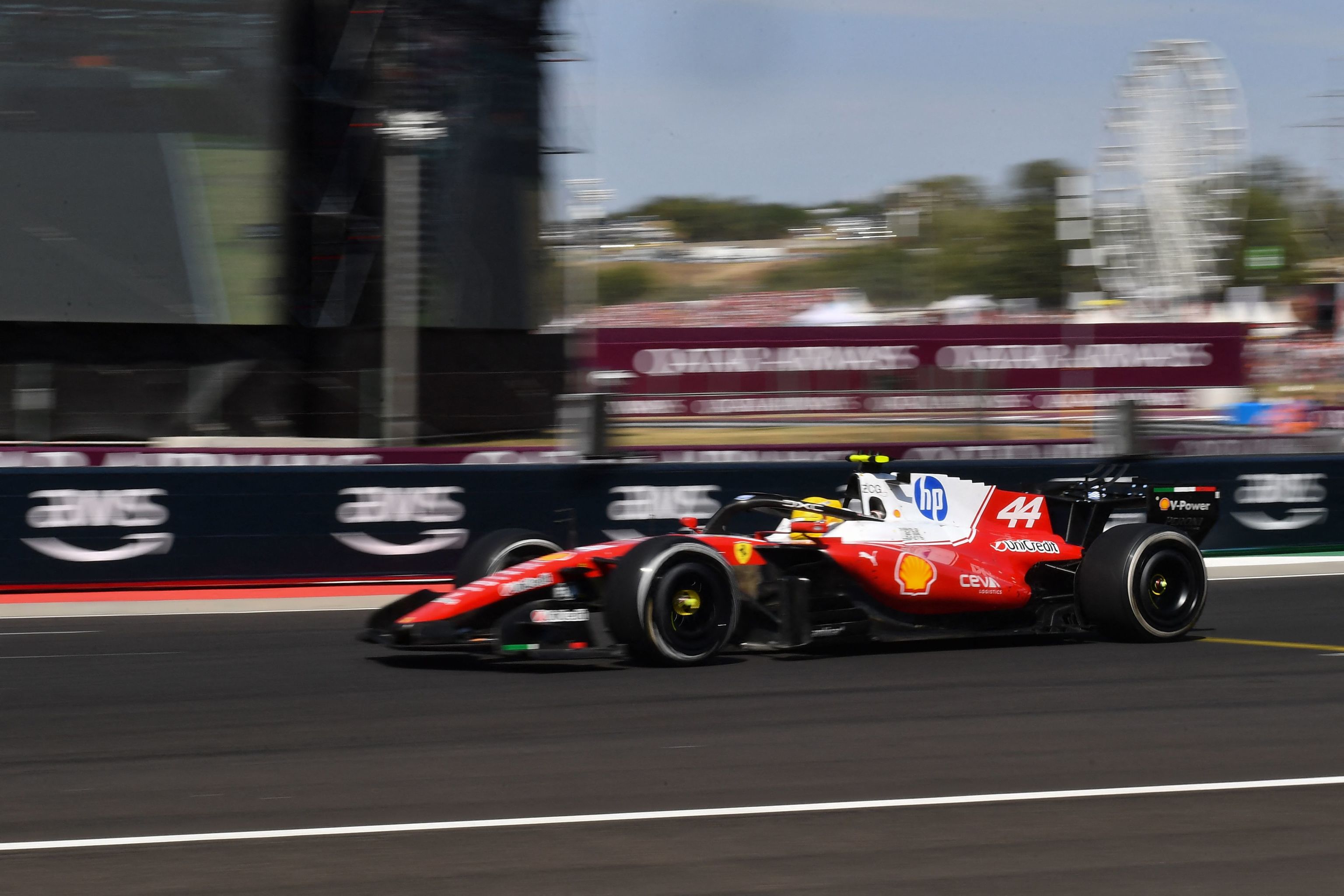 Hamilton, el domingo, al volante del SF26 en Budapest.