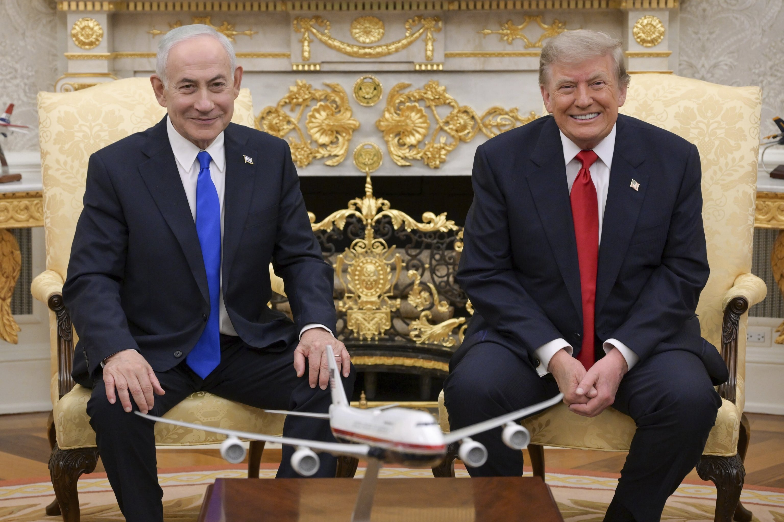 El presidente de Estados Unidos, Donald Trump, recibe en la Casa Blanca al primer ministro de Israel, Benjamin Netanyahu.