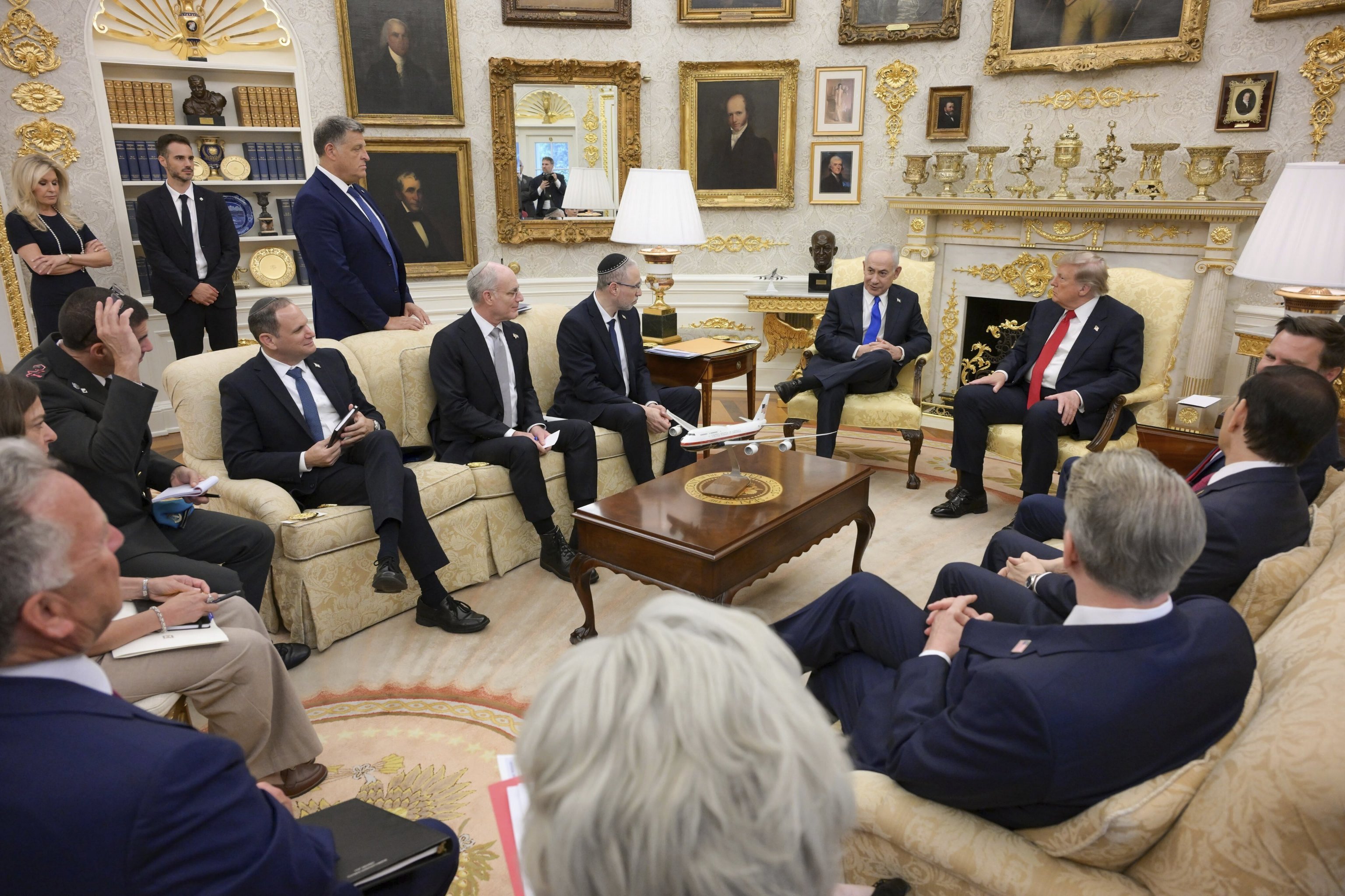 El presidente de EEUU, Donald Trump, en la Casa Blanca junto al primer ministro israelí, Benjamin Netanyahu.