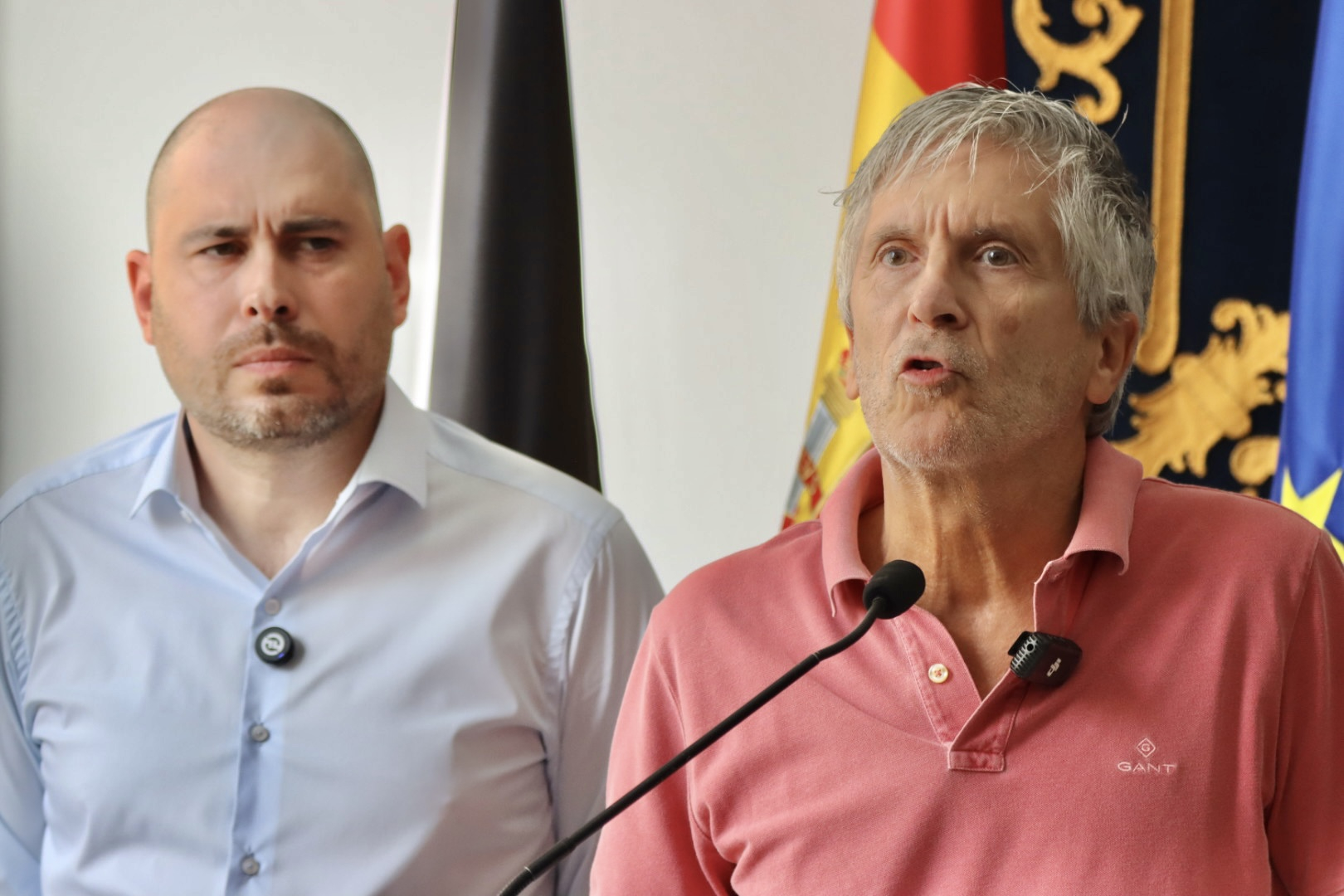 El ministro del Interior, Fernando Grande-Marlaska, durante su comparecencia en Ceuta.