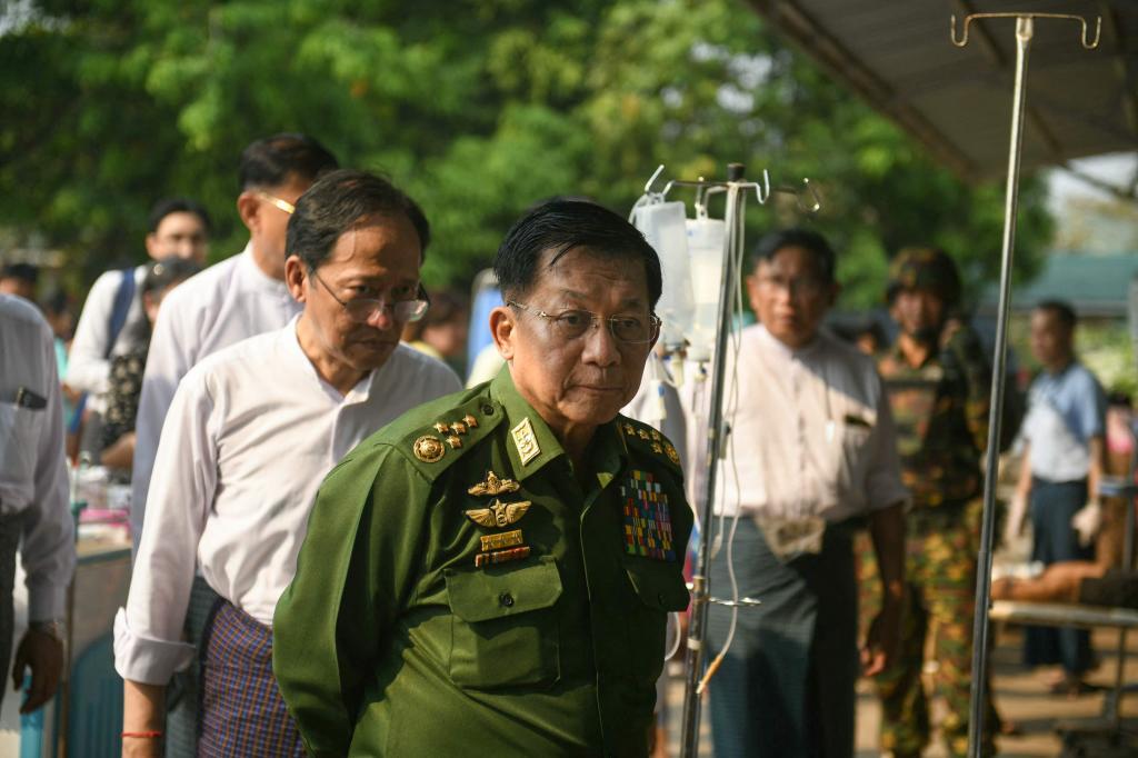 El presidente de Myanmar Min Aung Hlaing.