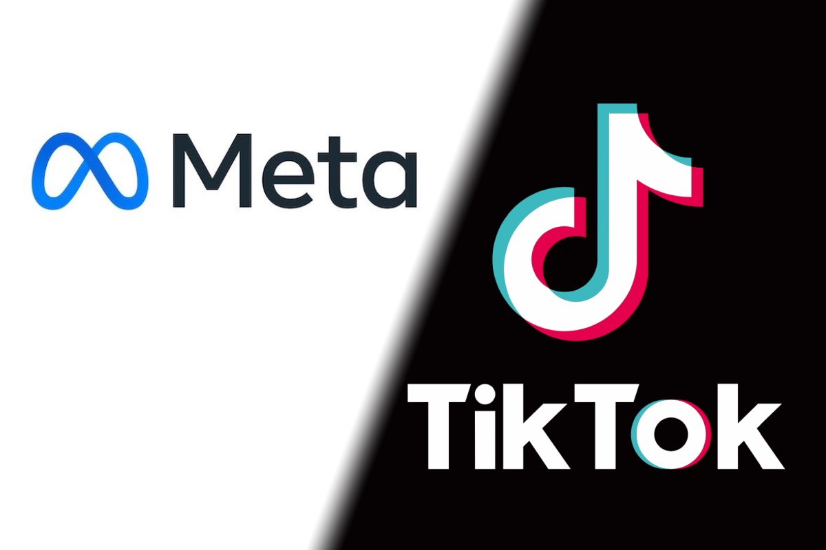 Logos de Meta y TikTok.