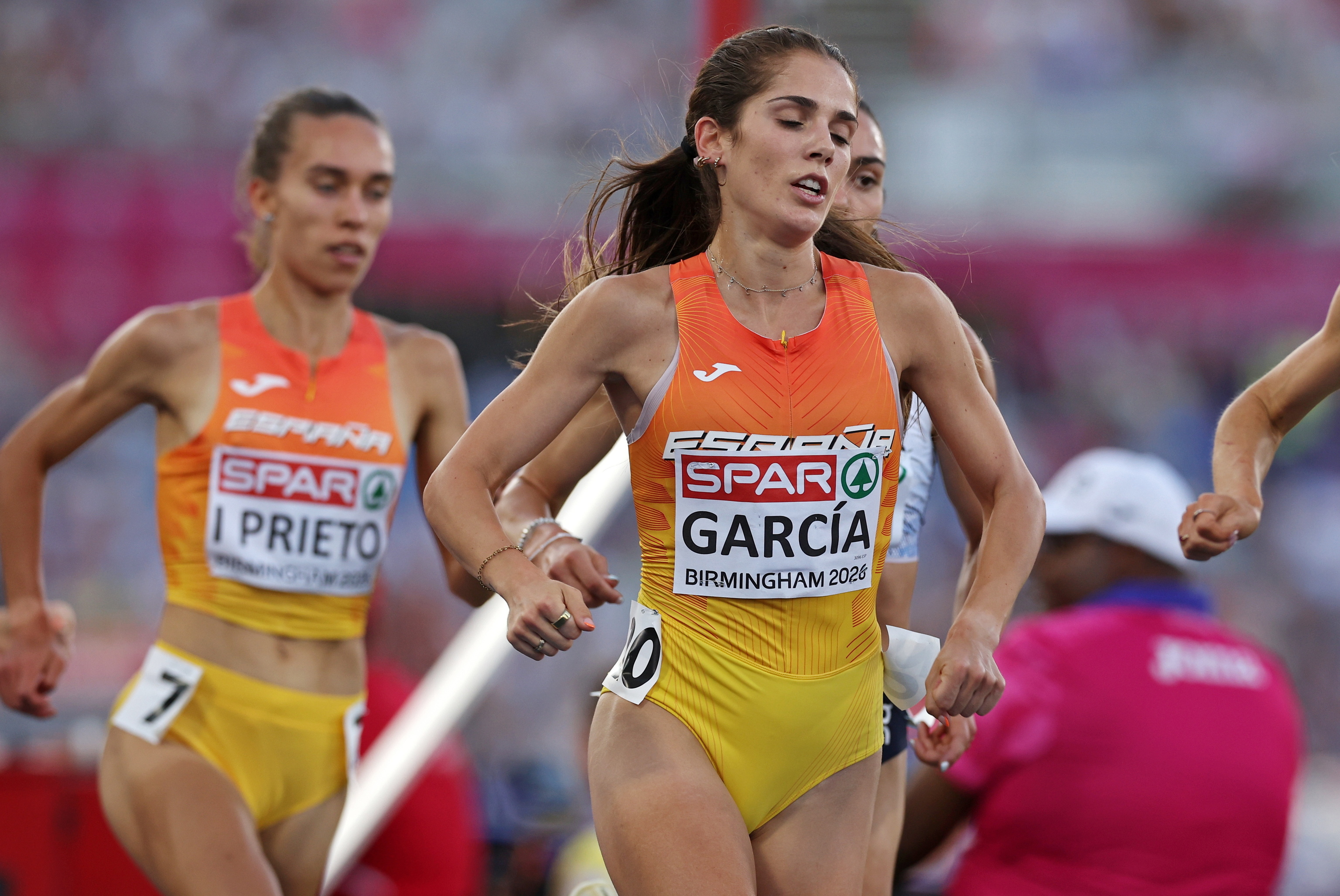 Marta García, durante la final del 5.000 en Birmingahm