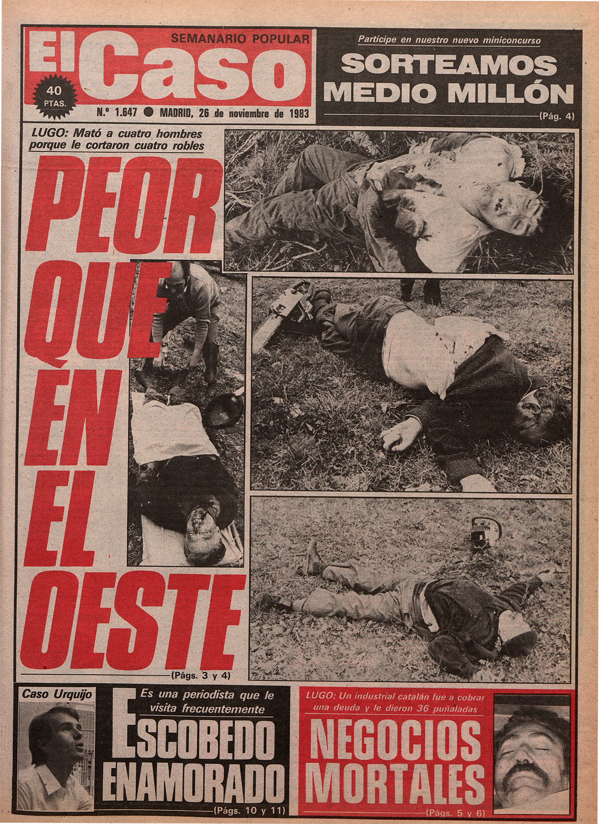 El suceso, en la portad de 'El Caso'.