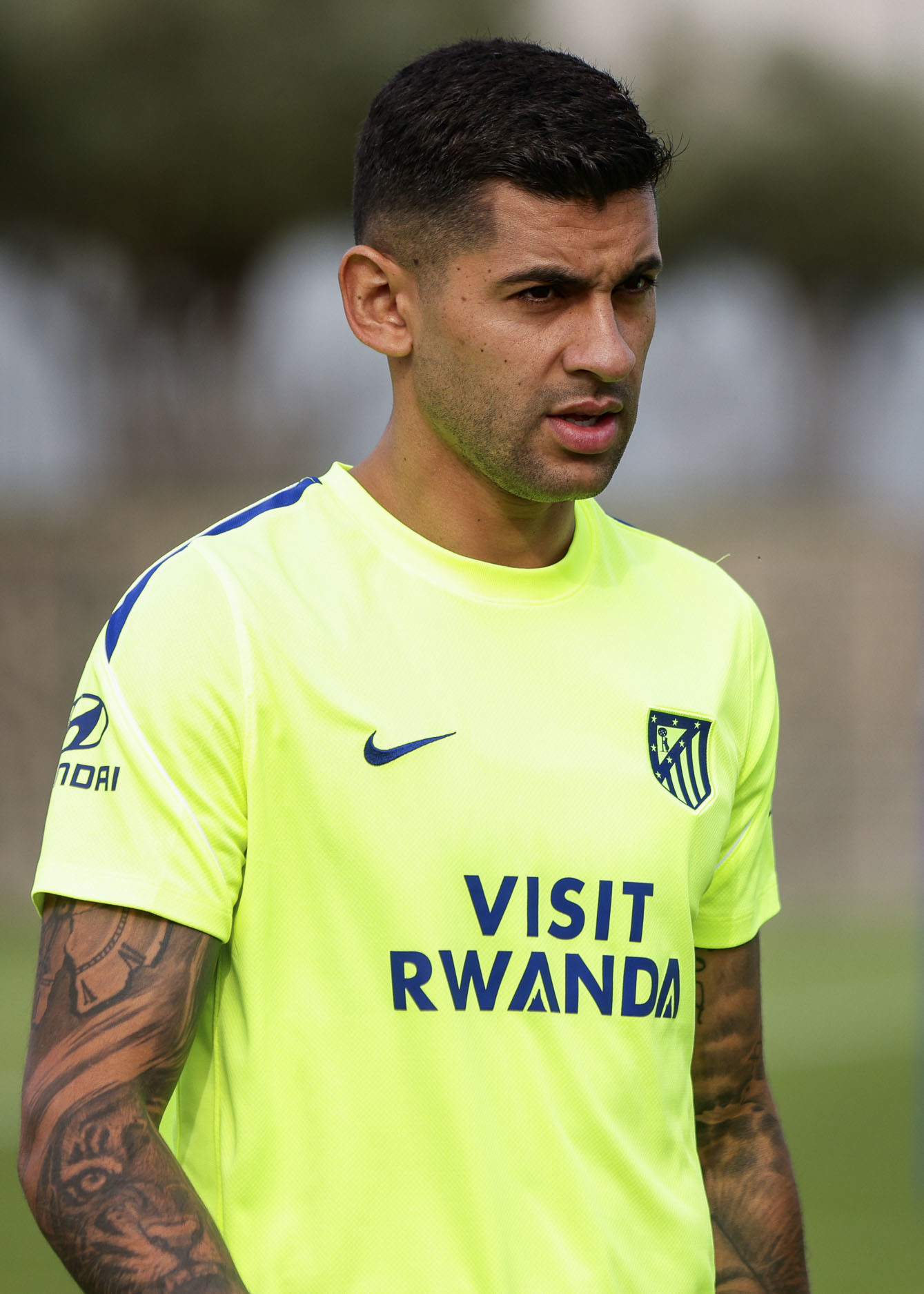 Romero en un entrenamiento con el Atlético.