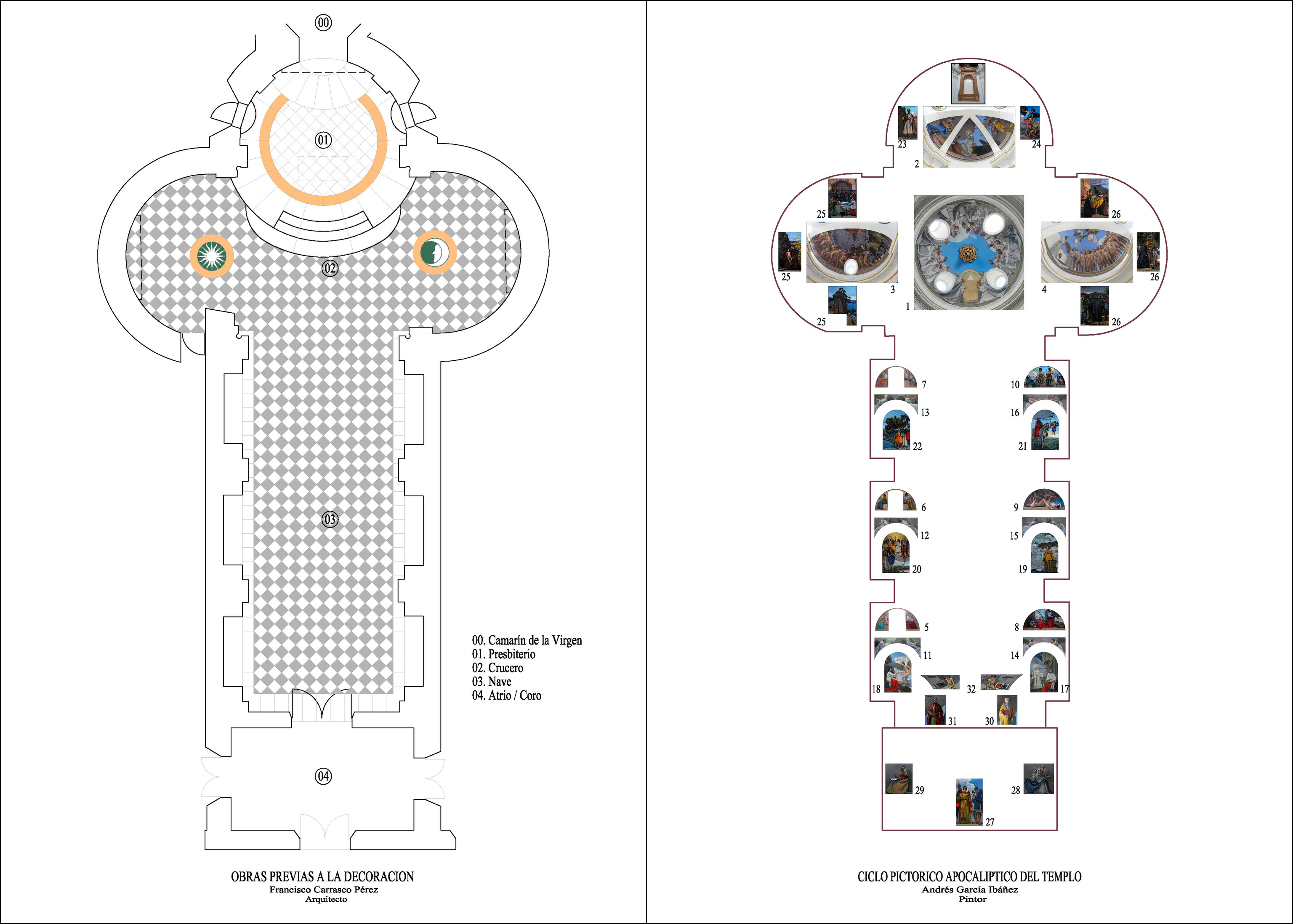 Planos del interior y de la distribución de las obras en el Santuario del Saliente de Albox.