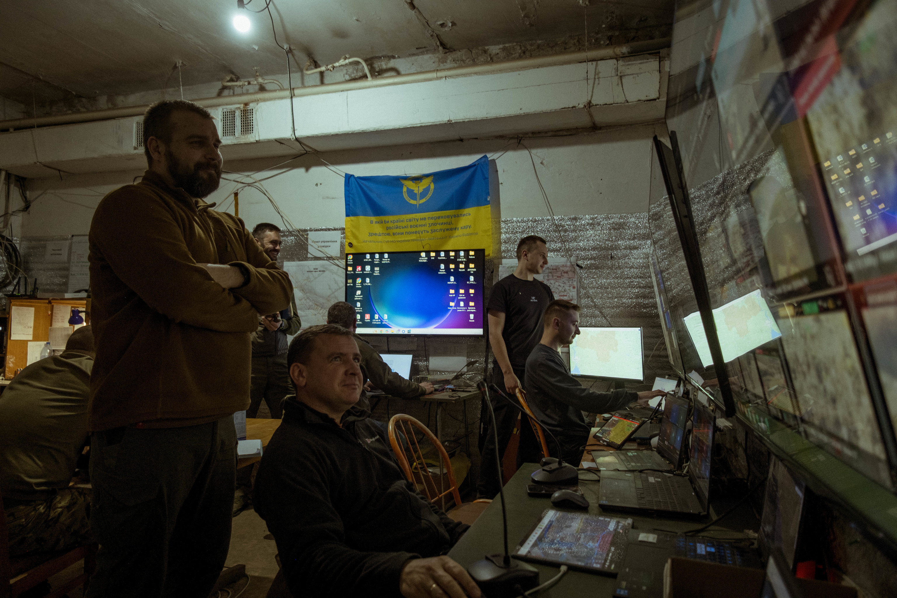 Uno de los centros de mando ucranianos del frente de Dnipropetrovsk.