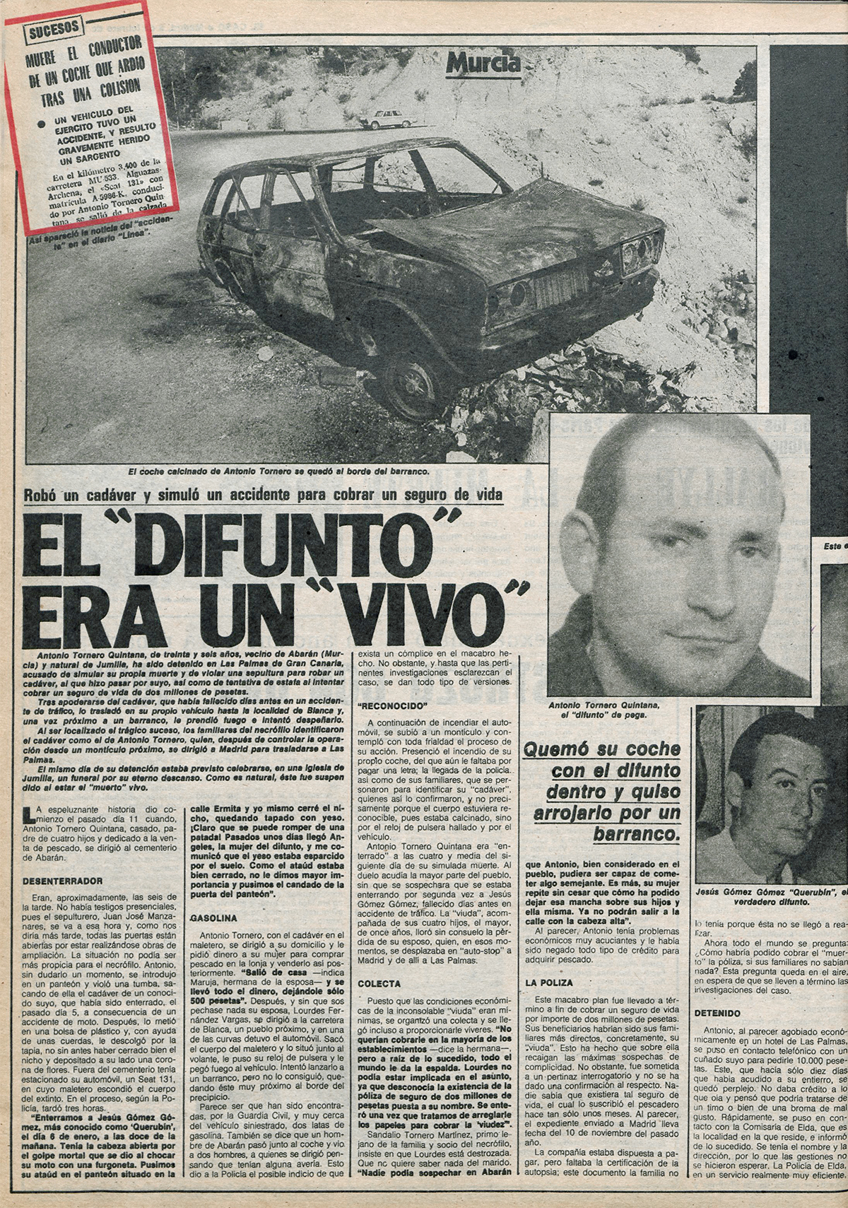 El suceso en las páginas de 'El Caso'.