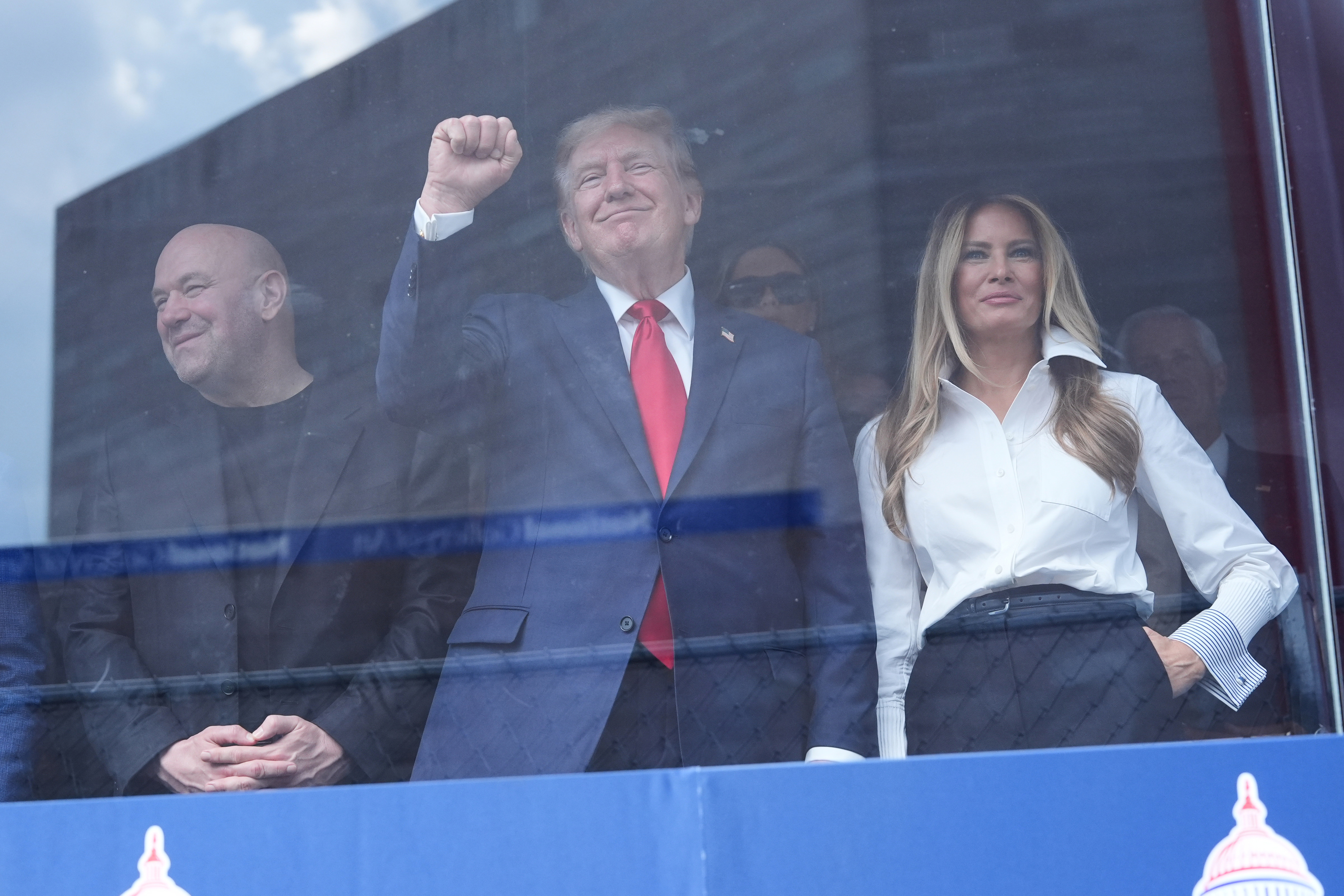 Donald Trump y la Primera Dama, Melania Trump, durante la última prueba de Indy Car, celebrada en Washington DC.