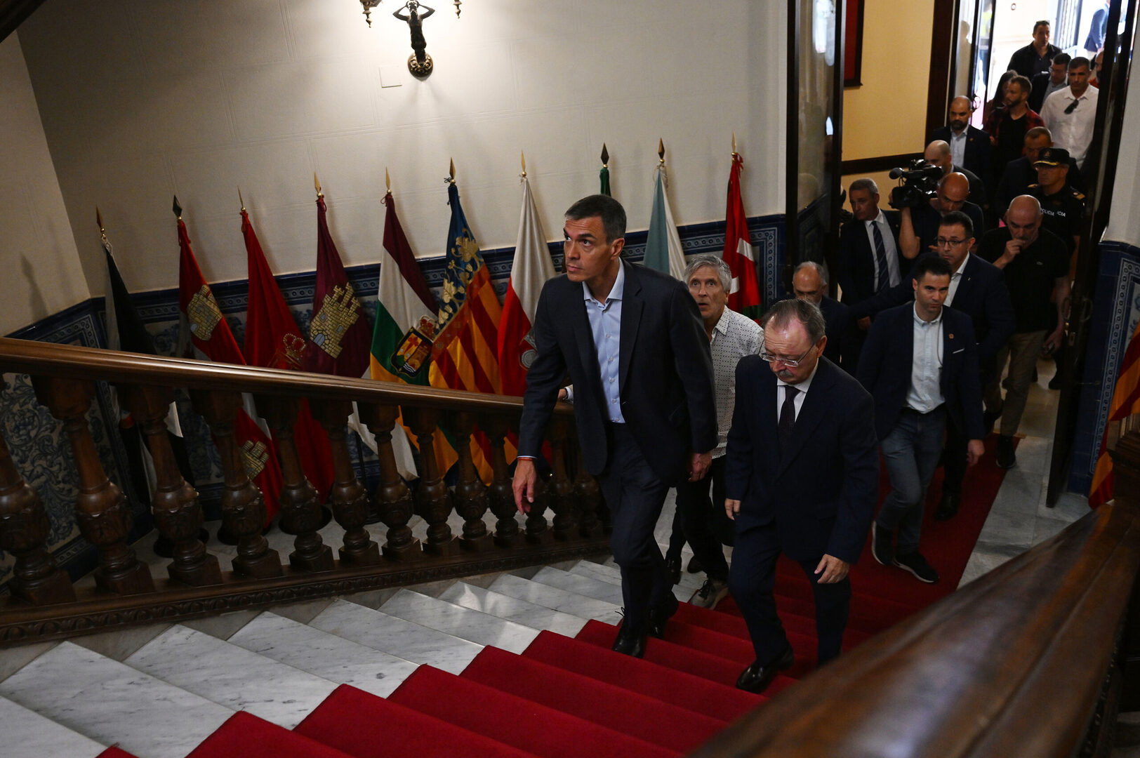 Pedro S�nchez, durante su reuni�n con Juan Jes�s Vivas, presidente de Ceuta, el pasado 31 de julio.
