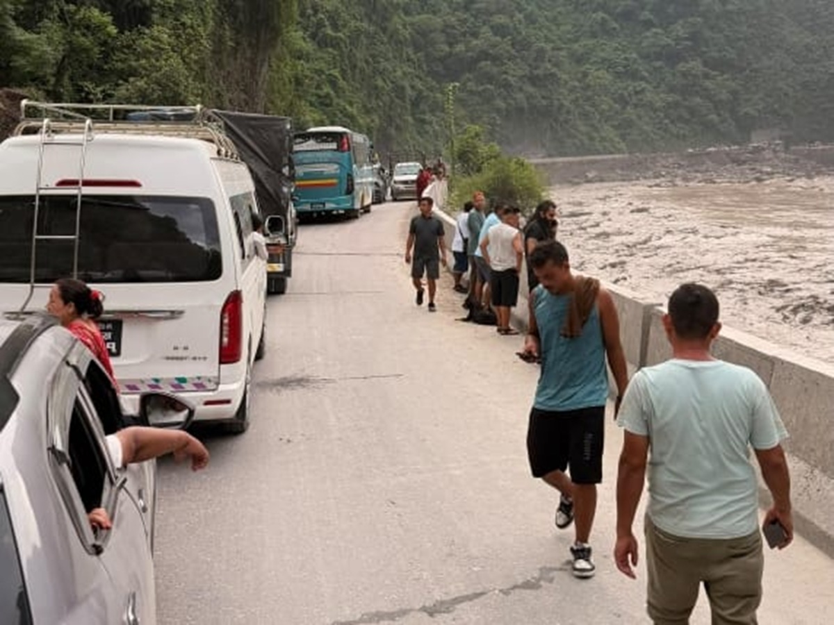 Tramo de carretera en la quedo atrapada la pareja de turistas.