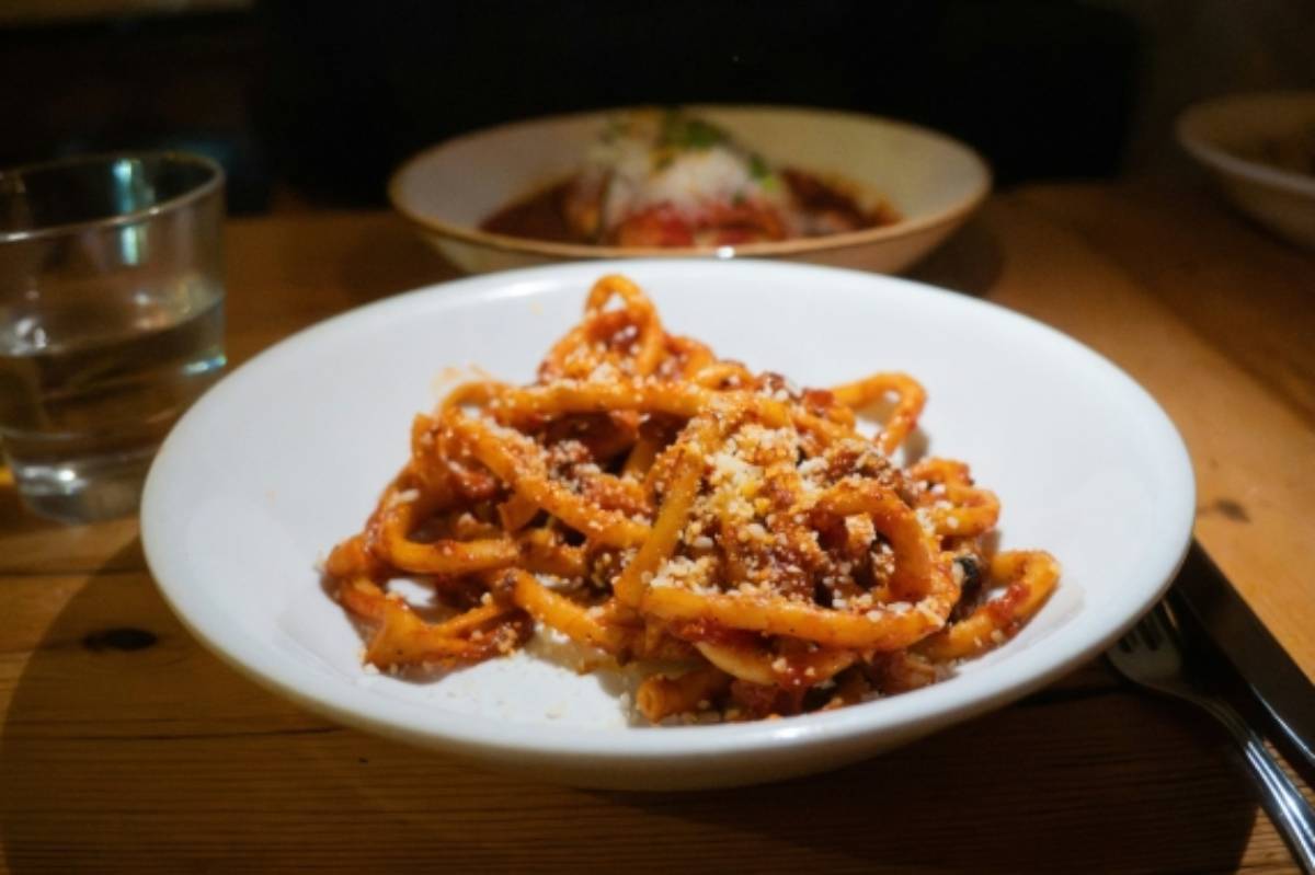 Un plato de amatriciana.